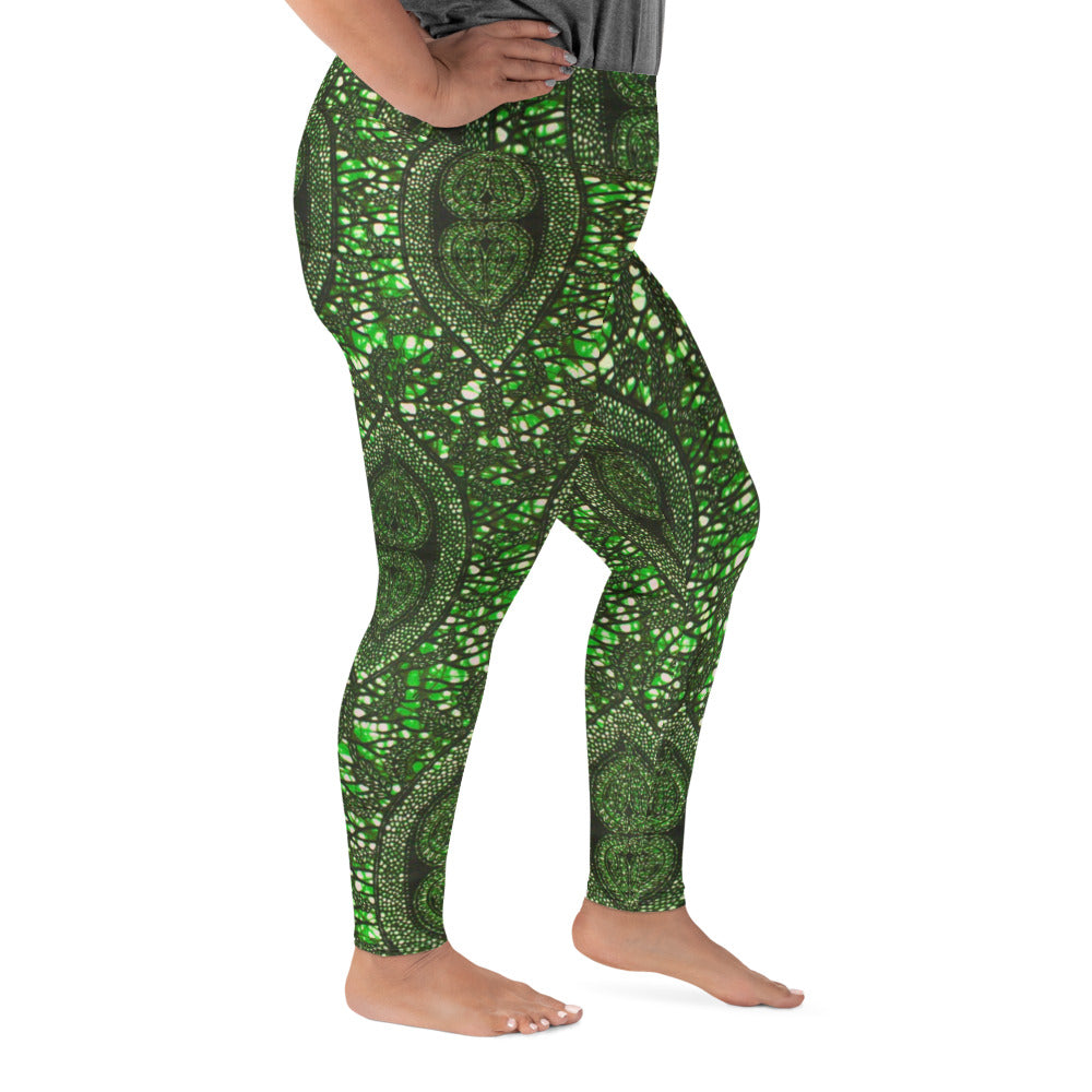 Green Peas Ankara Plus Size Leggings