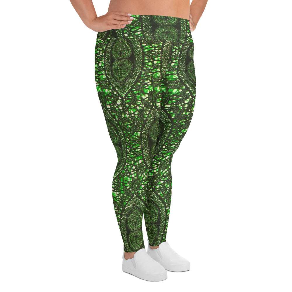 Green Peas Ankara Plus Size Leggings