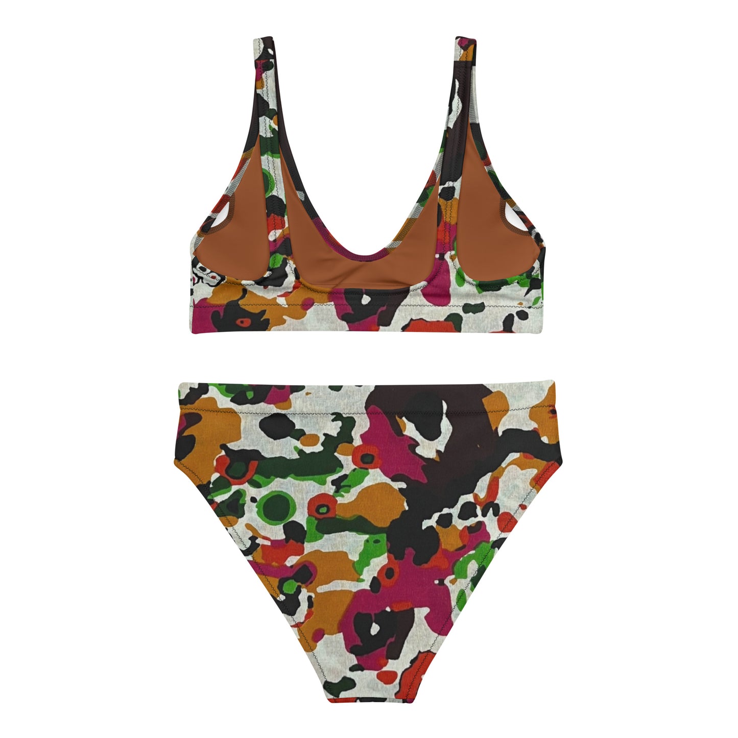 Multicolour Paint High-Waisted Bikini