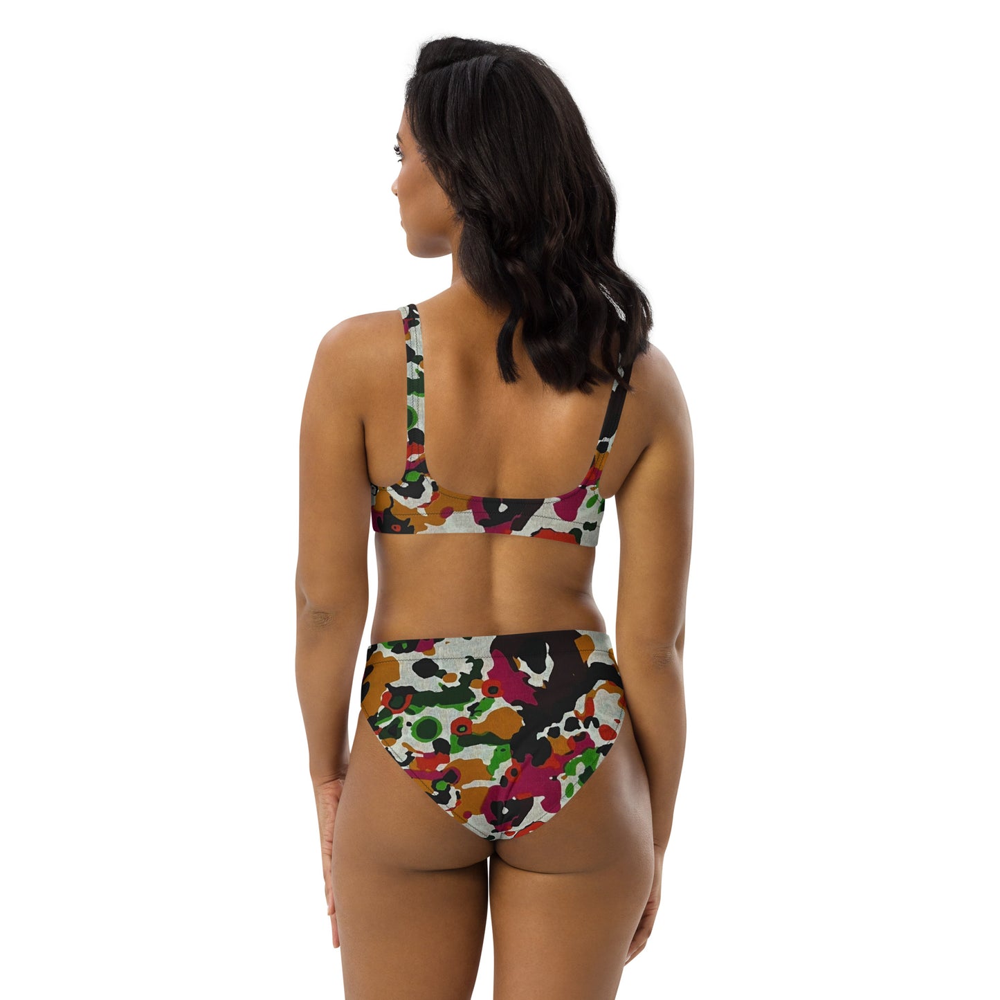 Multicolour Paint High-Waisted Bikini