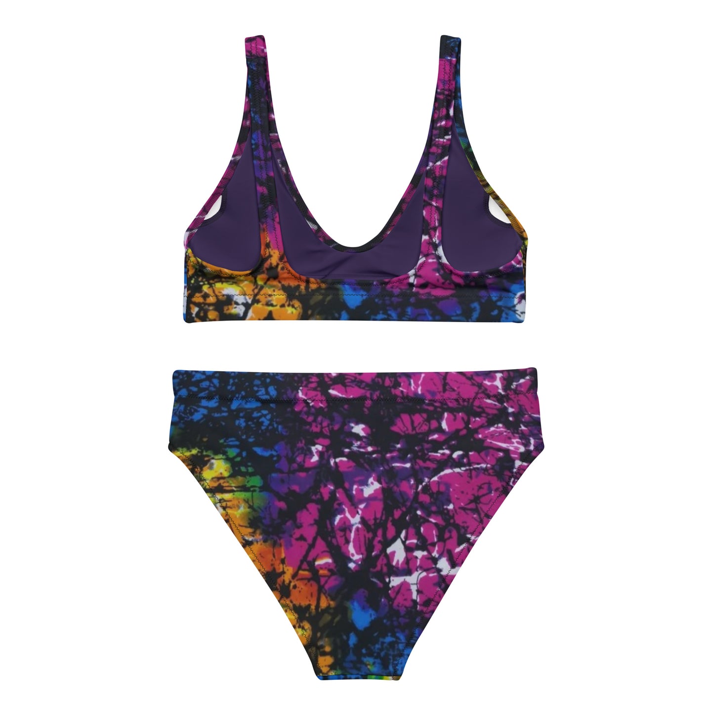 Multicolour Adire High-Waisted Bikini