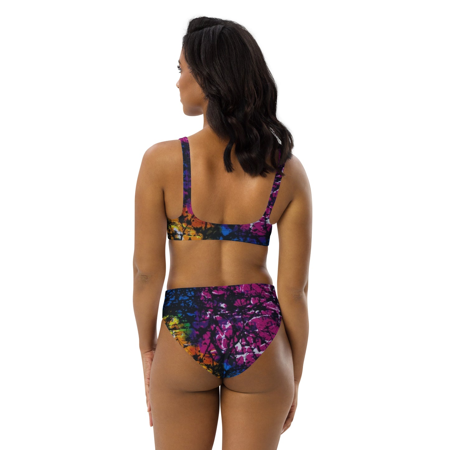 Multicolour Adire High-Waisted Bikini