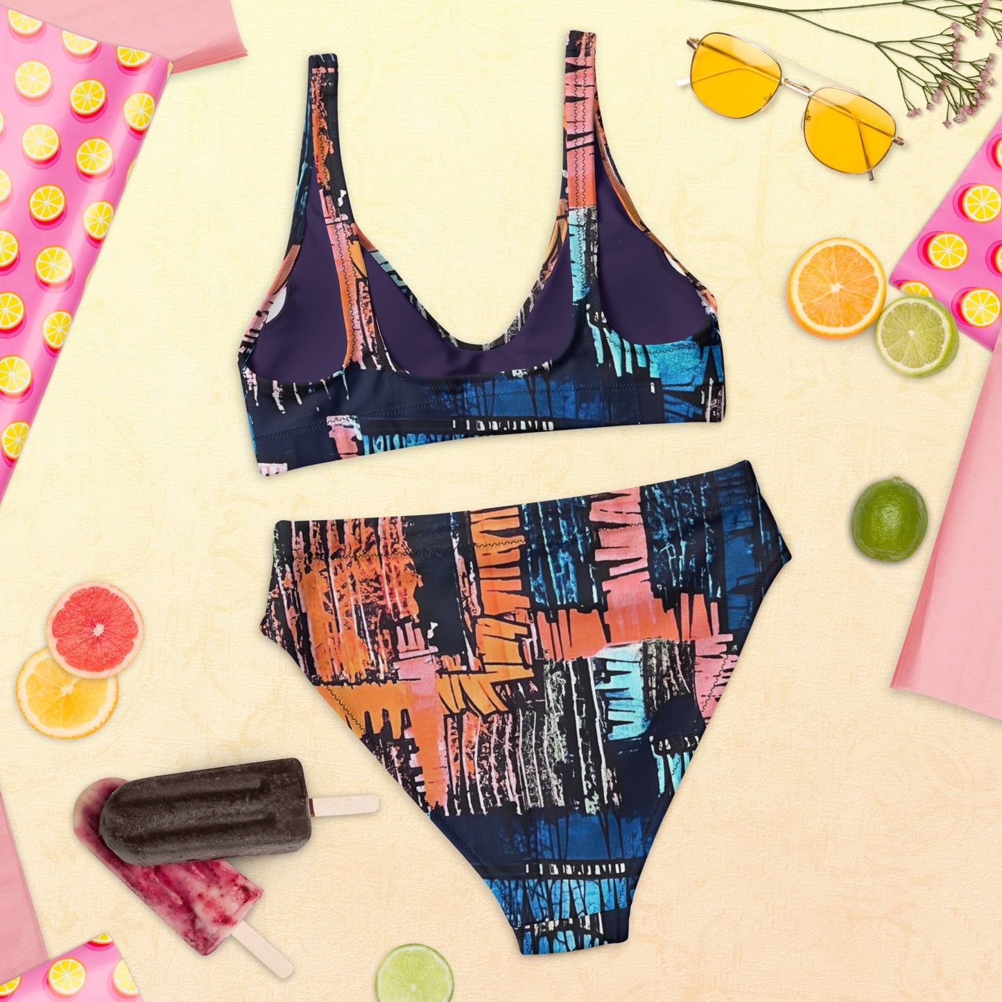 Colourful Adire High-Waisted Bikini