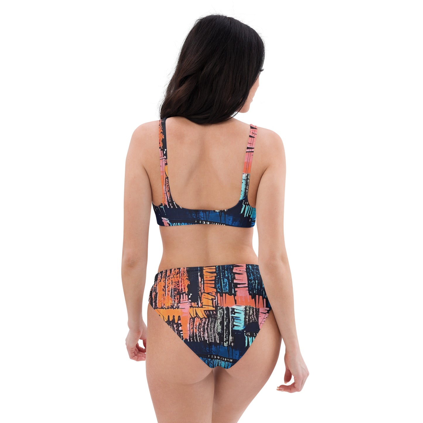 Colourful Adire High-Waisted Bikini