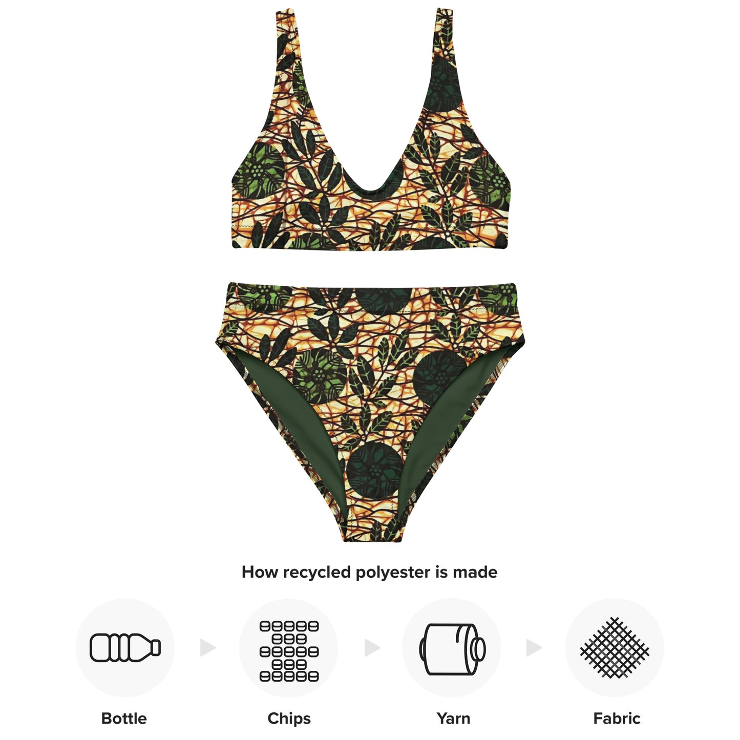 Green Leaf Wine Ankara High-waisted Bikini