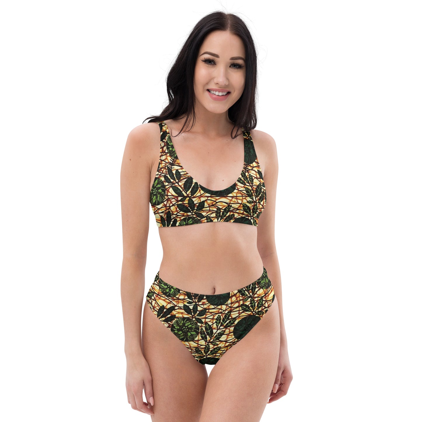 Green Leaf Wine Ankara High-waisted Bikini