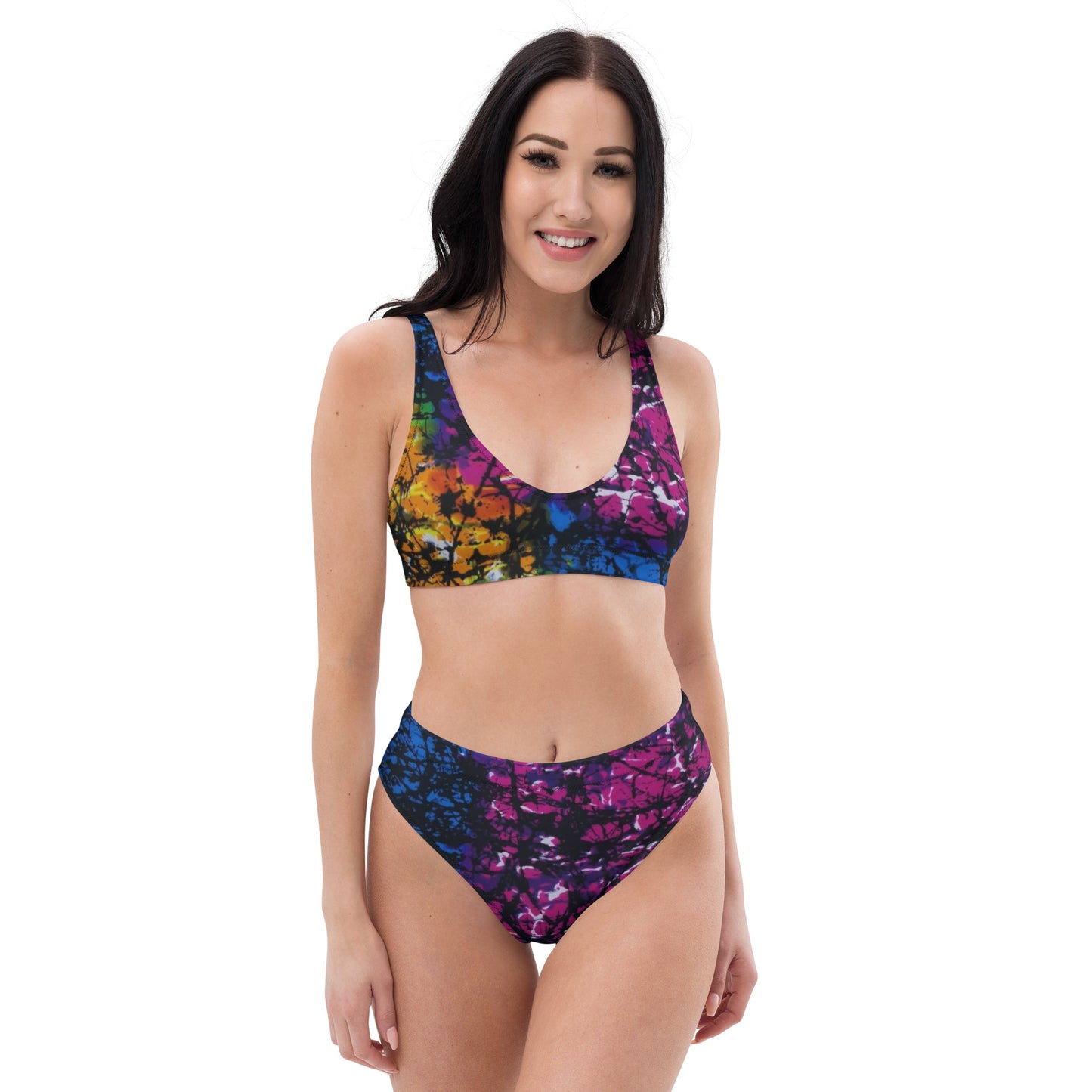 Multicolour Adire High-Waisted Bikini