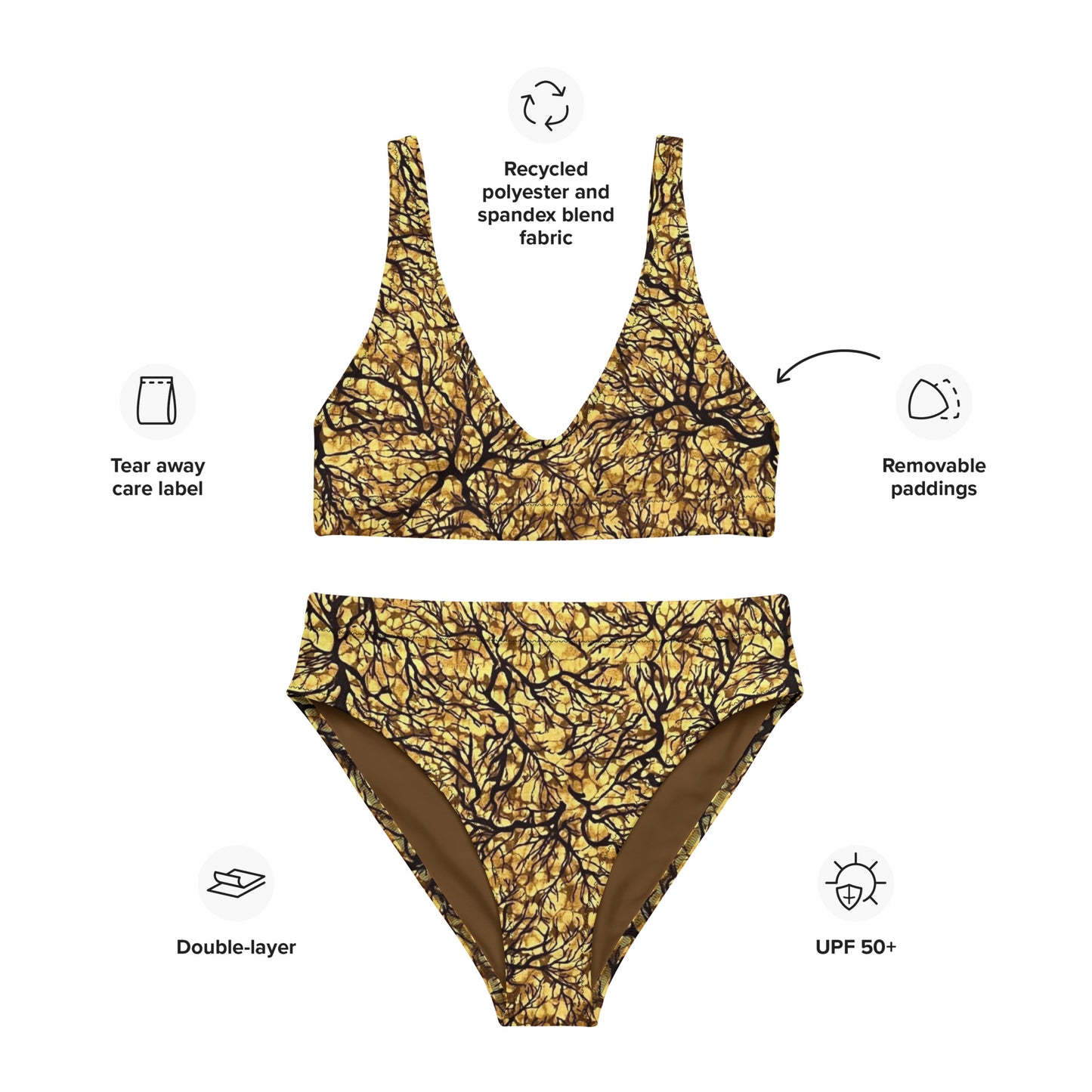 Trees Adire High-Waisted Bikini