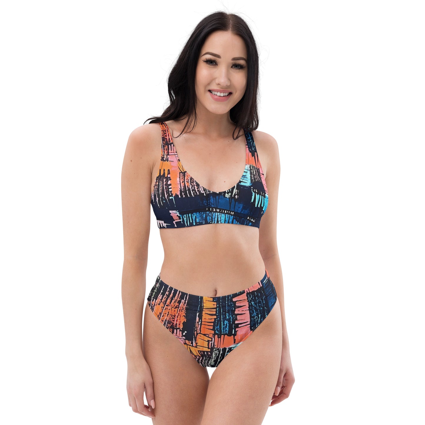 Colourful Adire High-Waisted Bikini