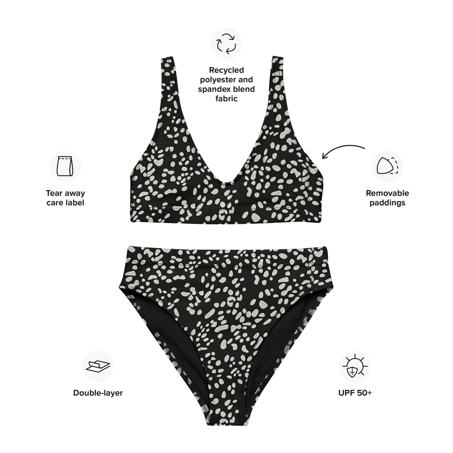 White Dots High-Waisted Bikini