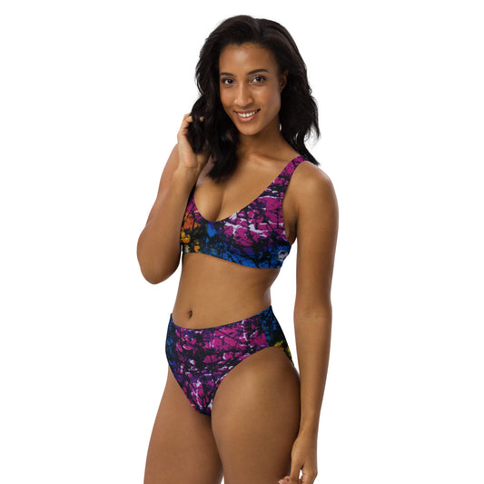 Multicolour Adire High-Waisted Bikini