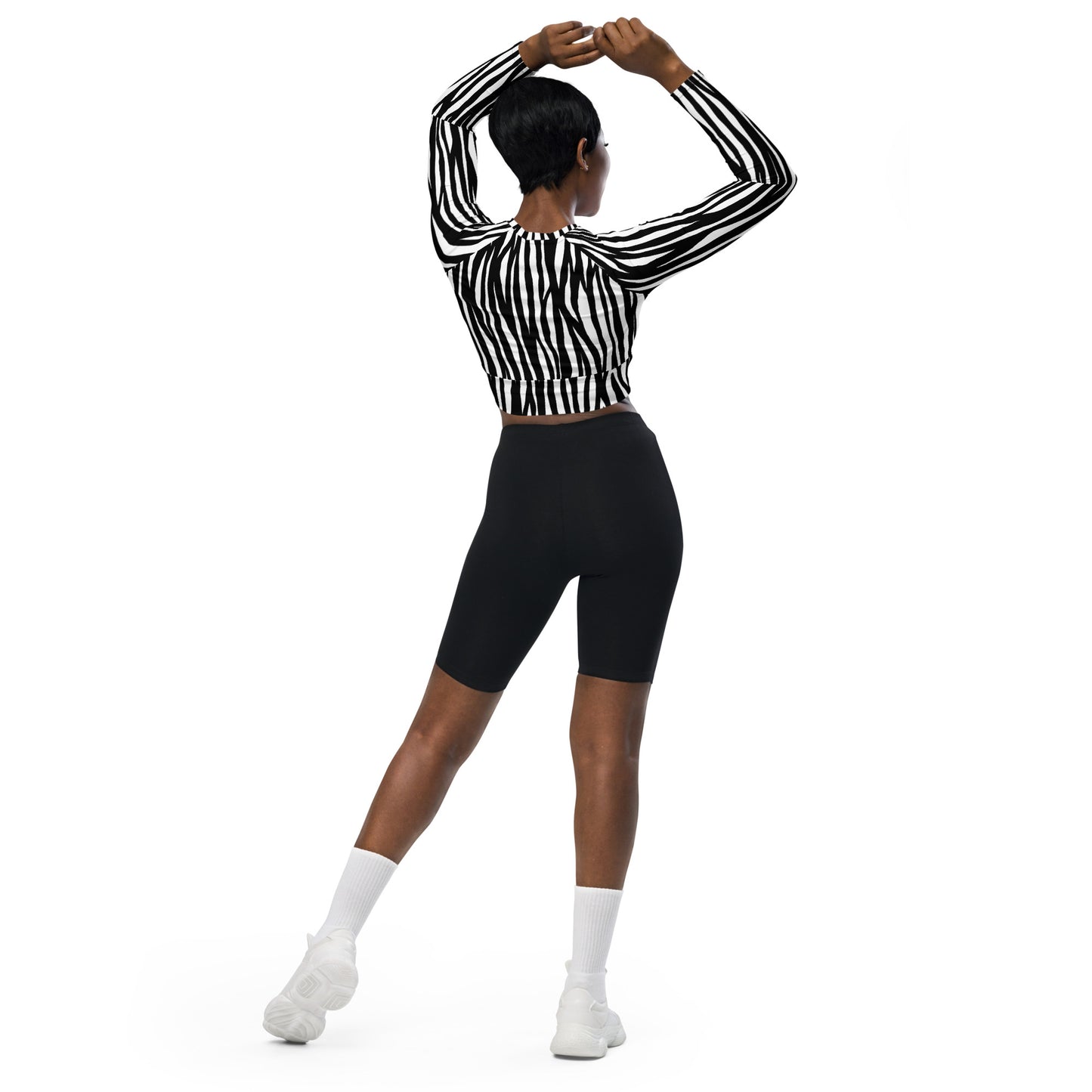 Zebra Long-sleeve Crop Top