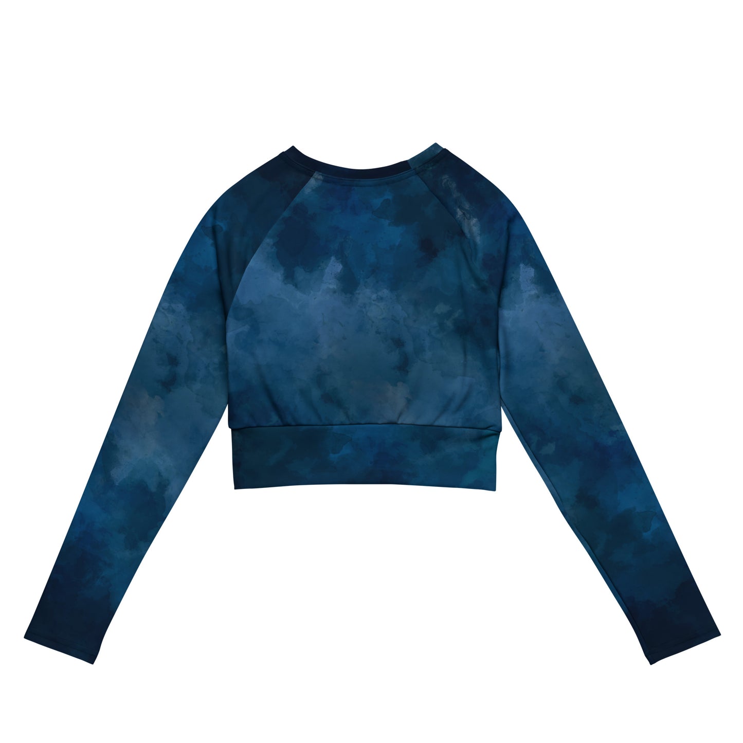 Dark Blue Long-sleeve Crop Top