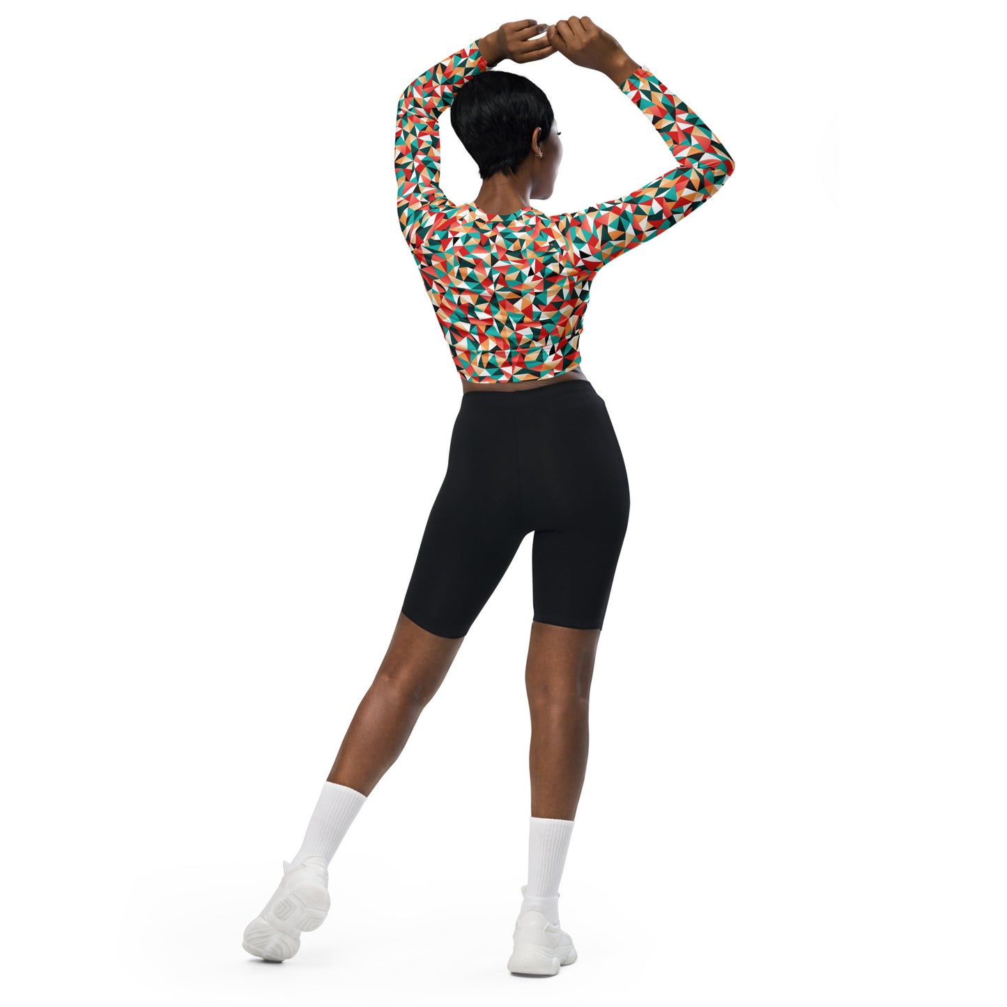 Kaleidoscopic Long-Sleeve Crop Top