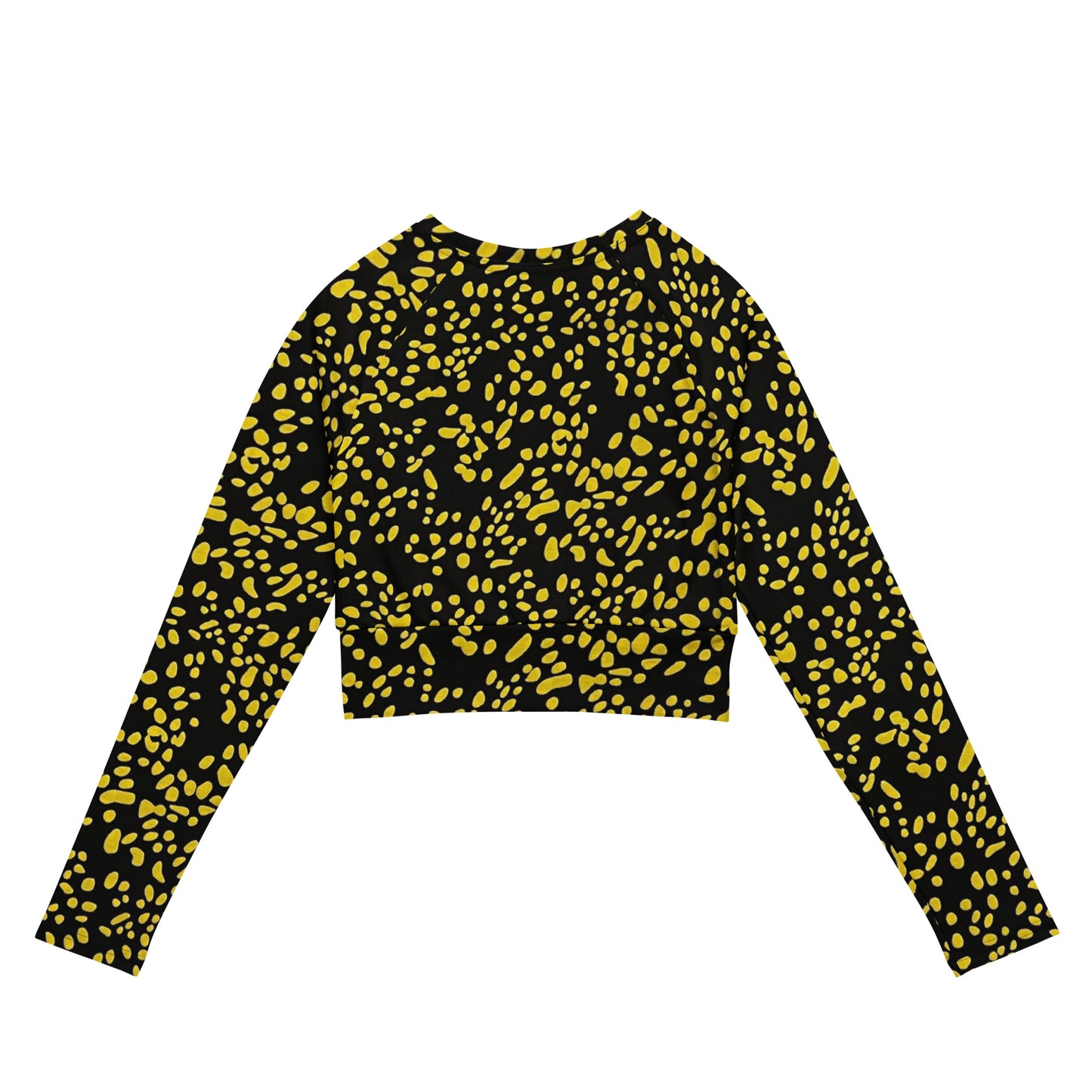 Yellow Dots Long-Sleeve Crop Top