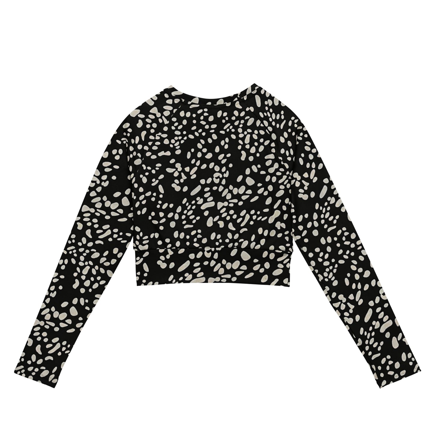 White Dots Long-Sleeve Crop Top