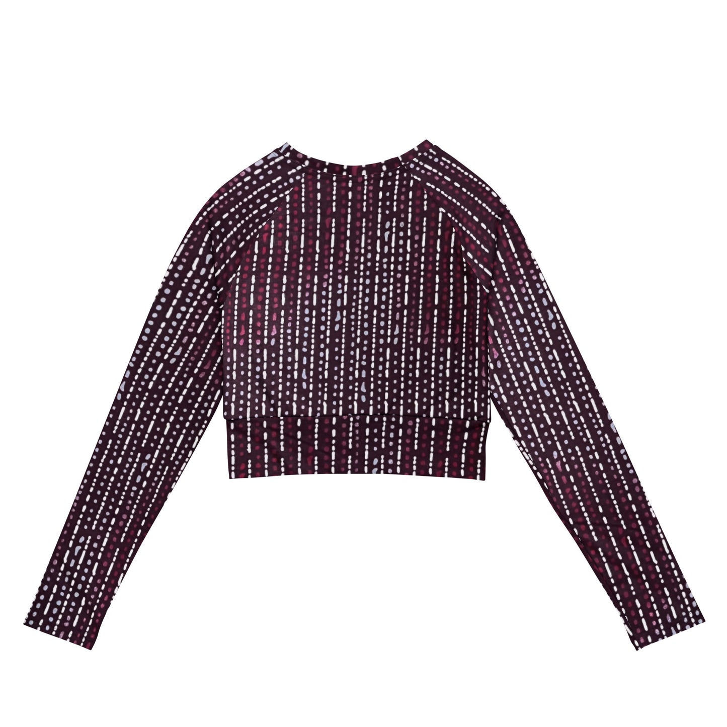 Burgundy Stripe Long-Sleeve Crop Top