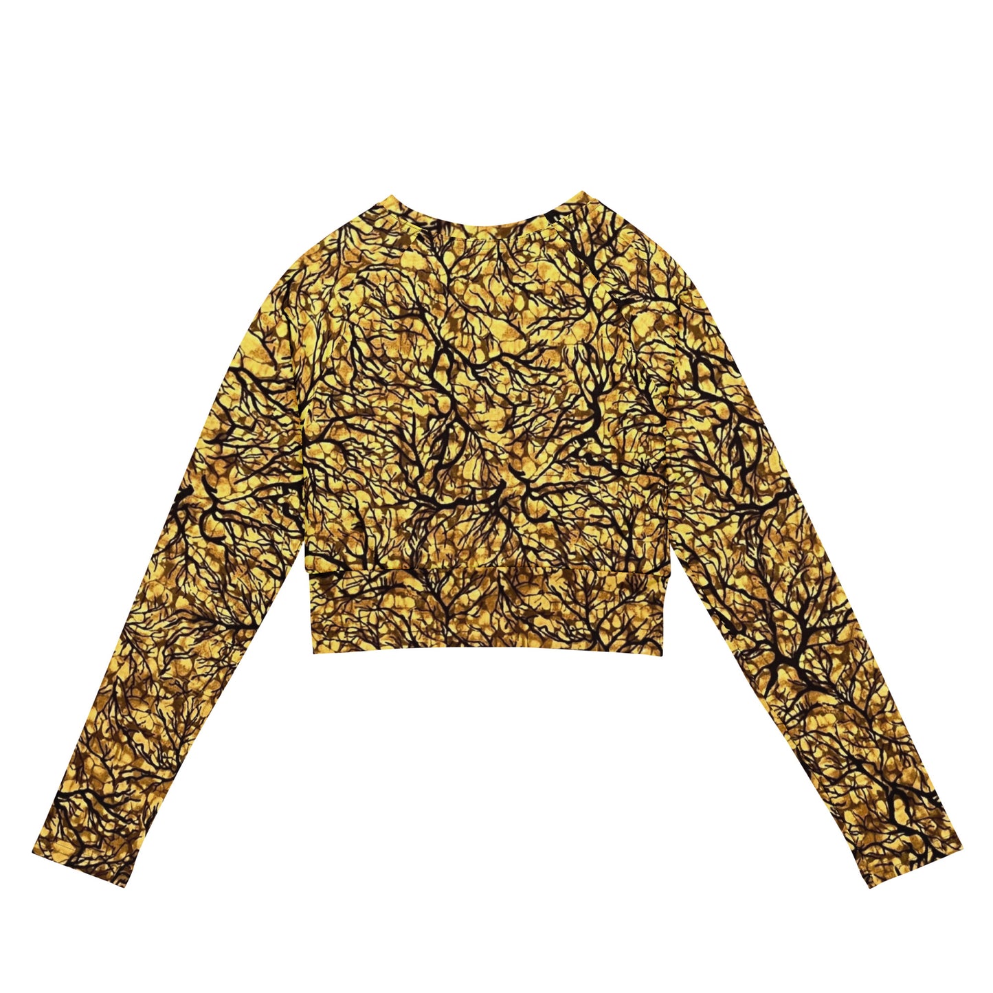 Trees Adire Long-Sleeve Crop Top