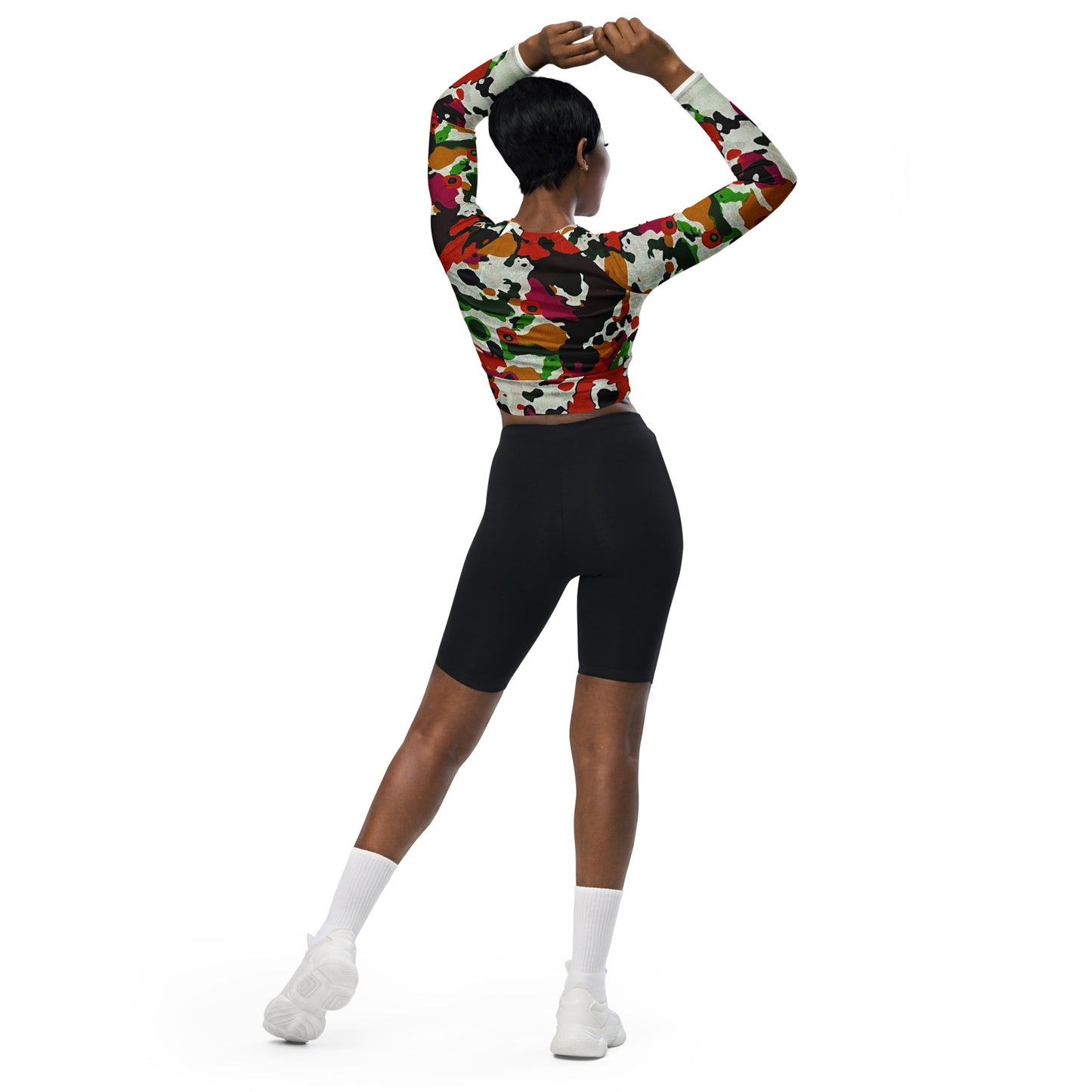 Multicolour Paint Long-Sleeve Crop Top