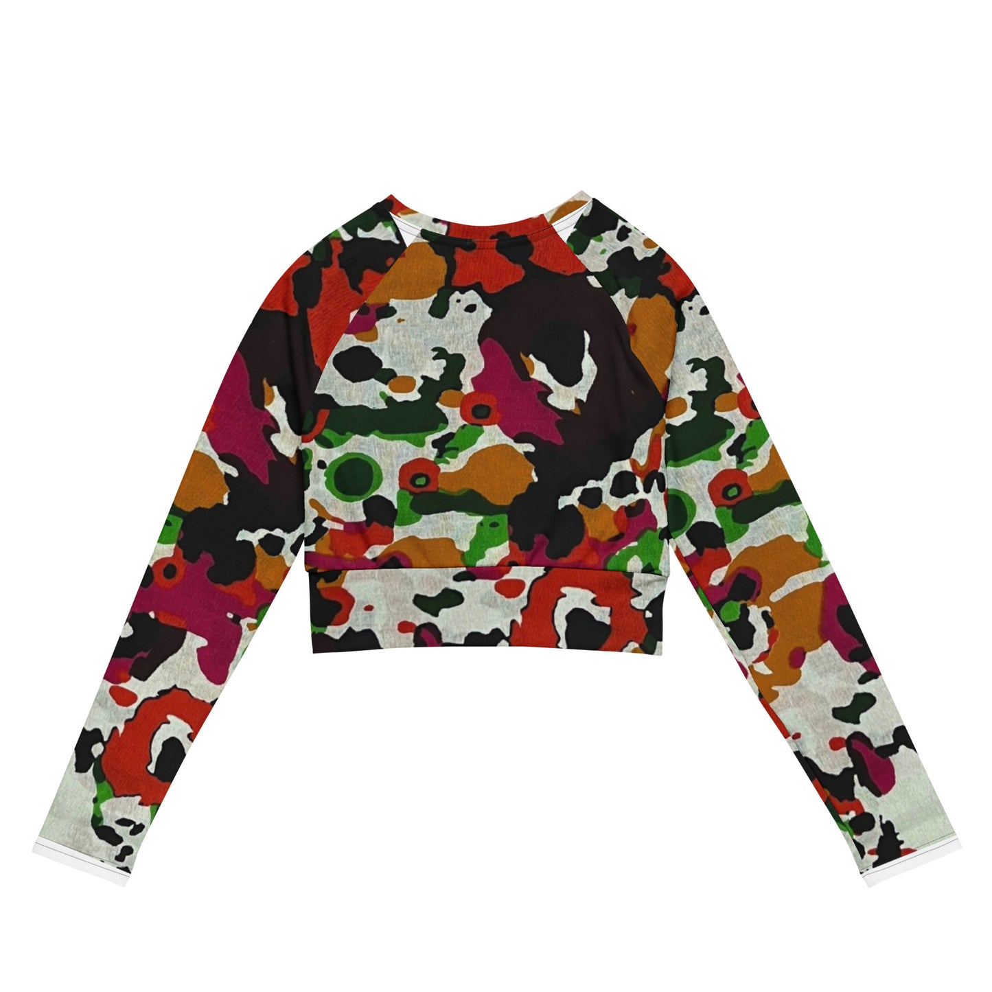 Multicolour Paint Long-Sleeve Crop Top