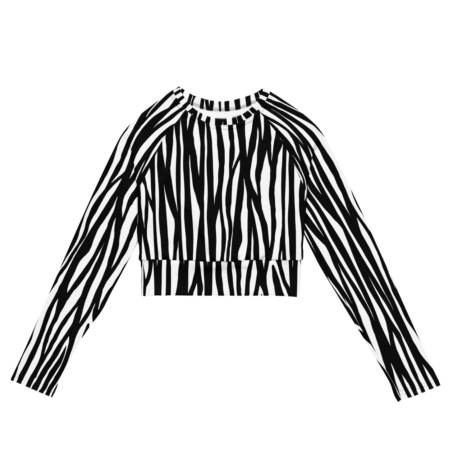 Zebra Long-sleeve Crop Top