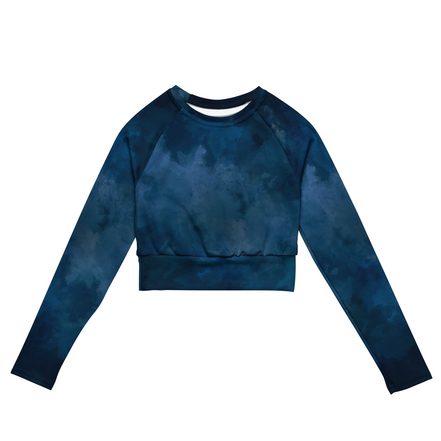 Dark Blue Long-sleeve Crop Top