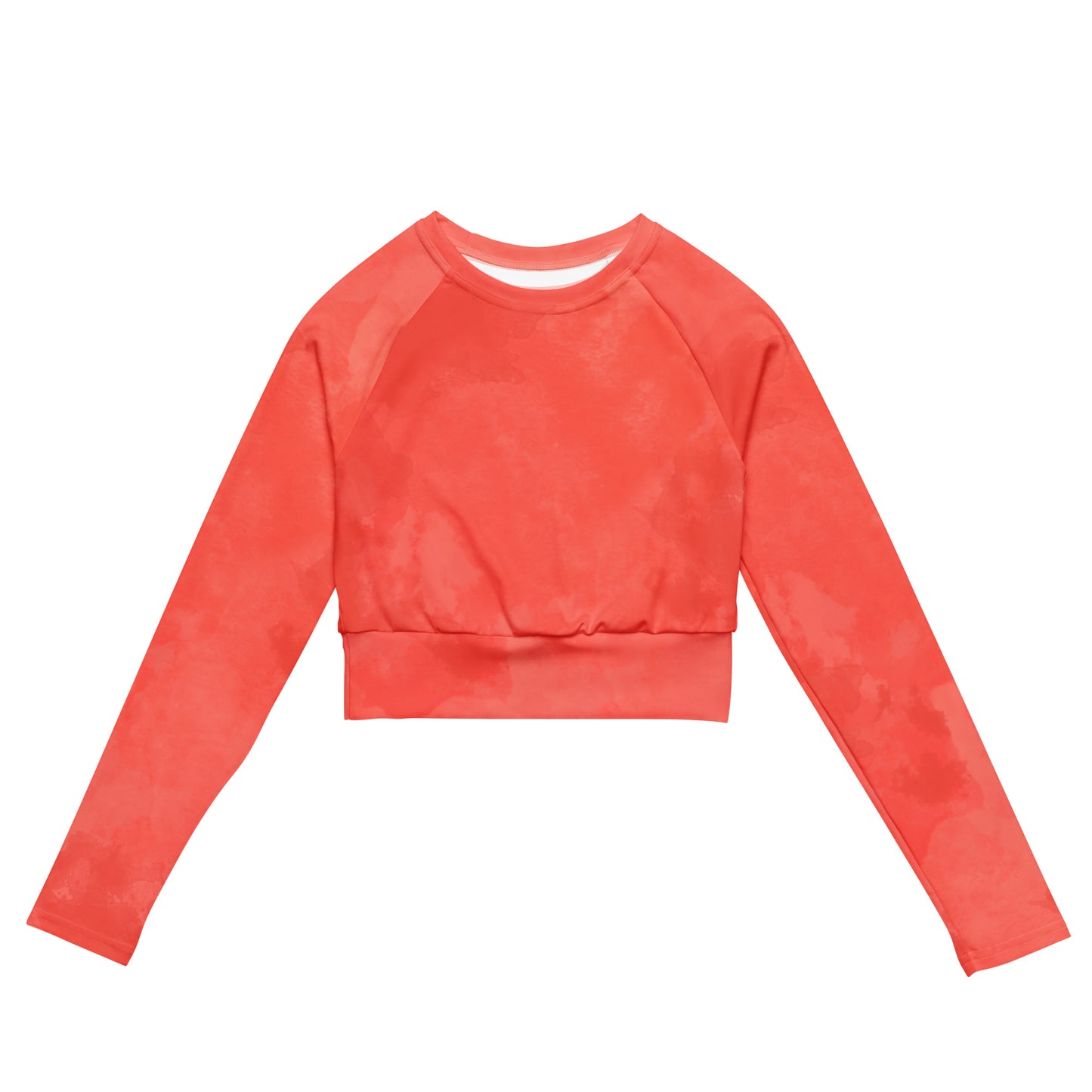 Coral Long Sleeve Crop Top