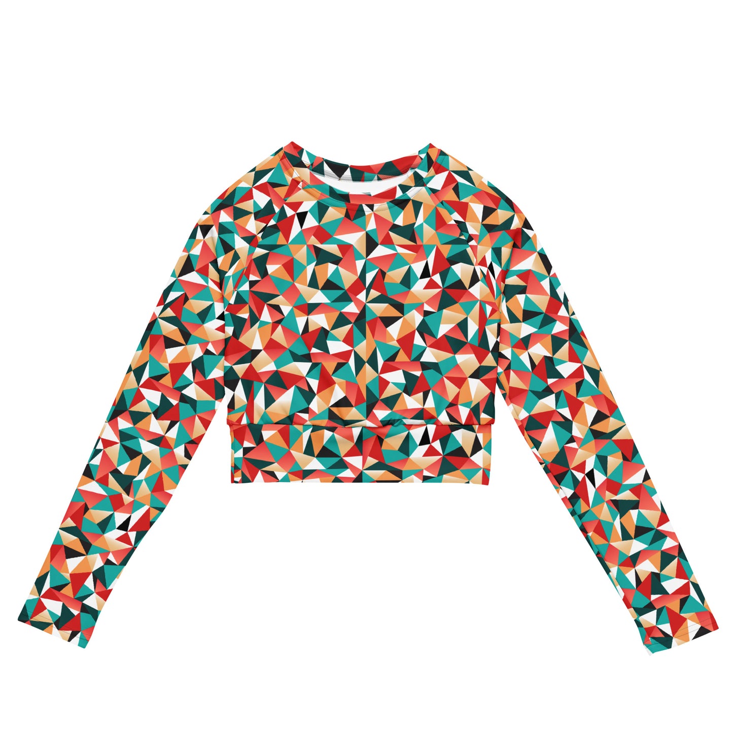 Kaleidoscopic Long-Sleeve Crop Top