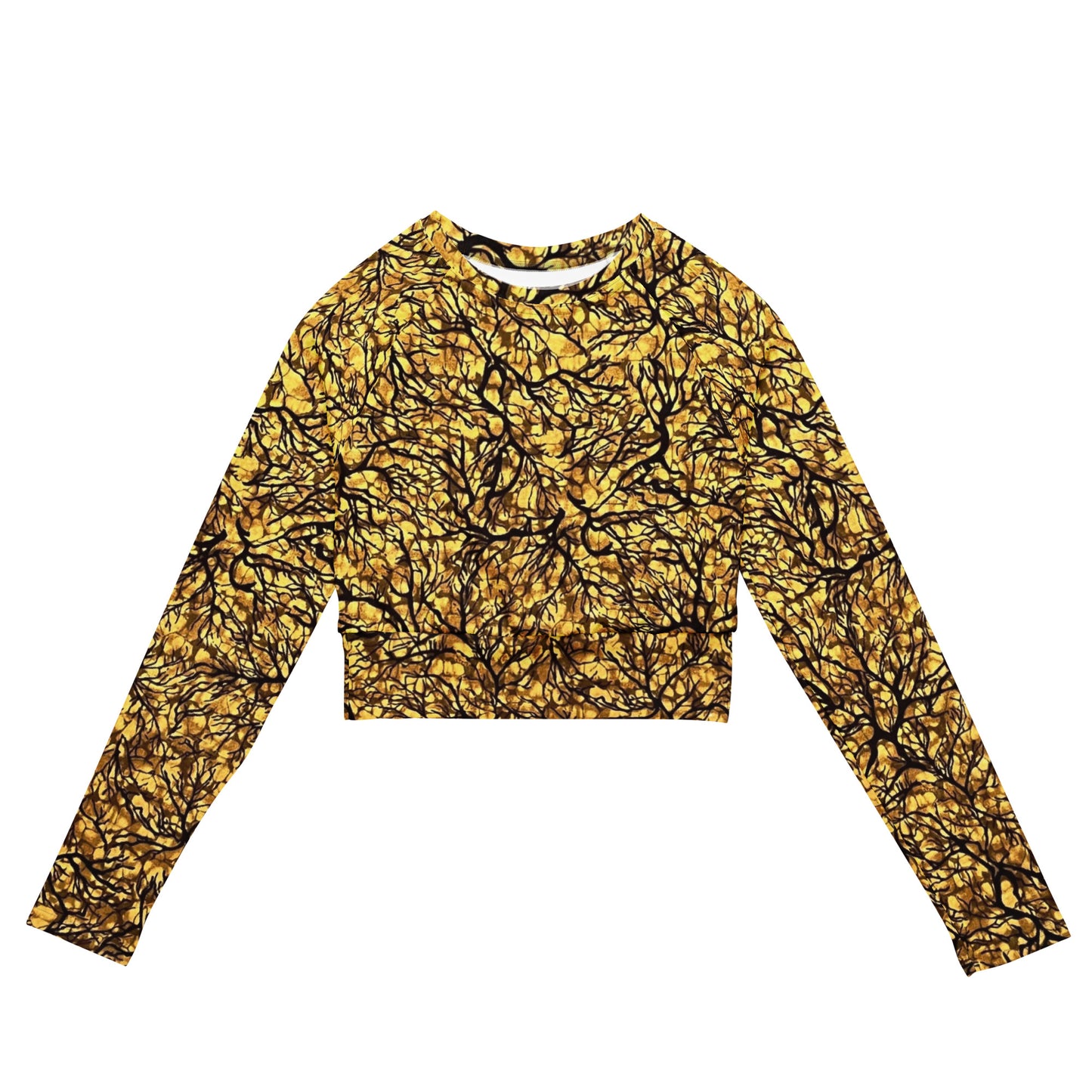 Trees Adire Long-Sleeve Crop Top