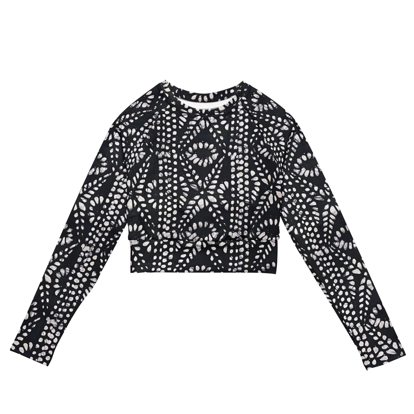 Aztec Long-Sleeve Crop Top