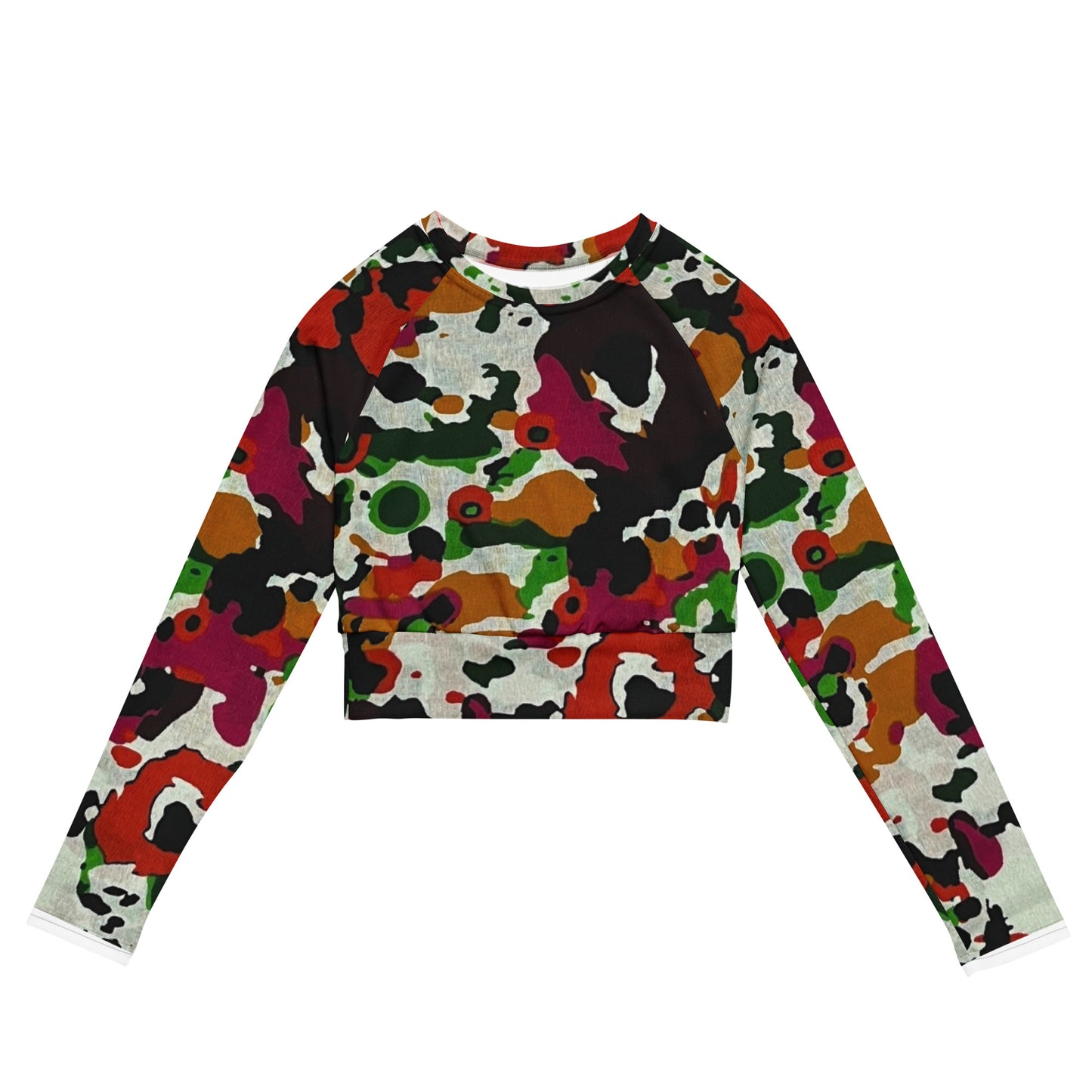 Multicolour Paint Long-Sleeve Crop Top