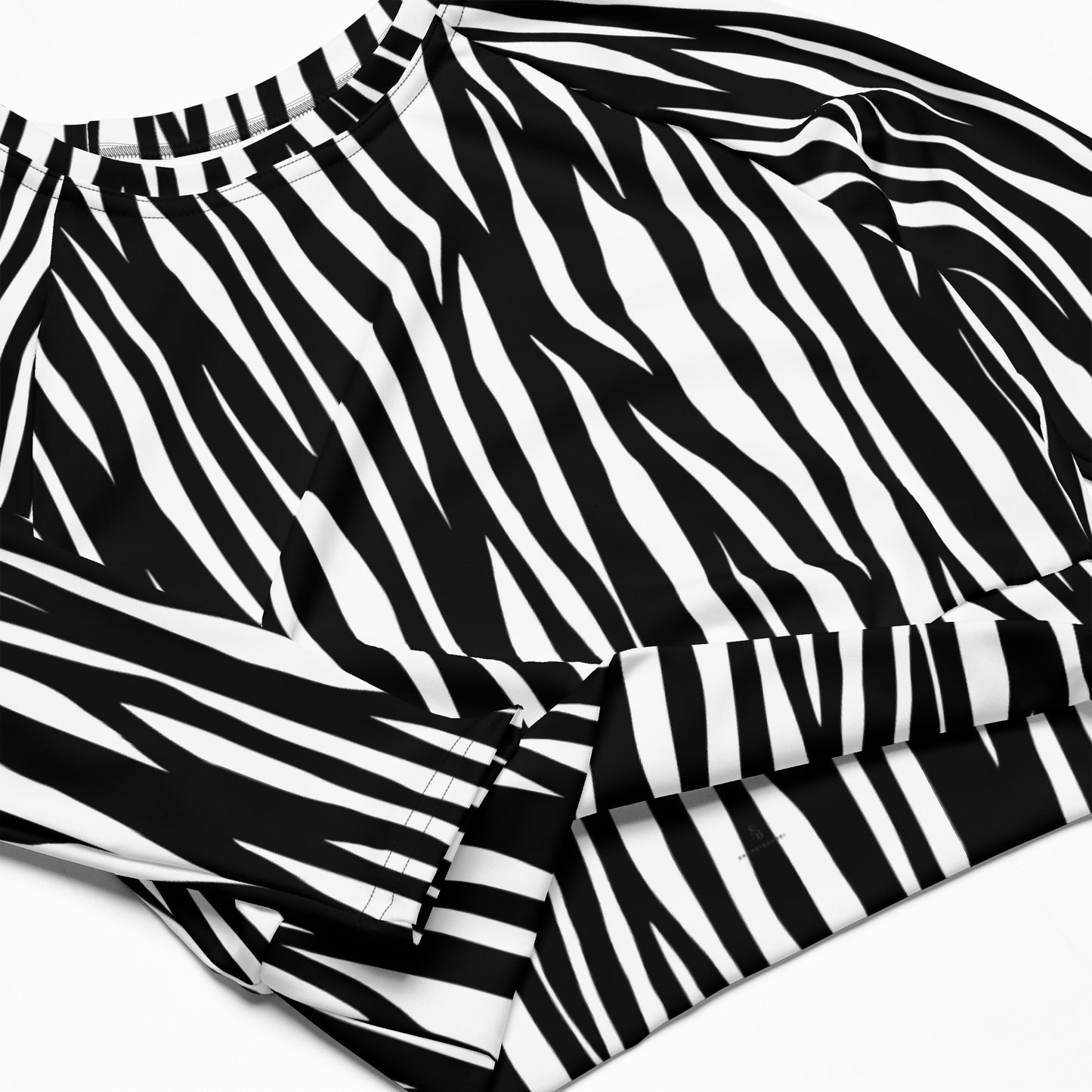 Zebra Long-sleeve Crop Top