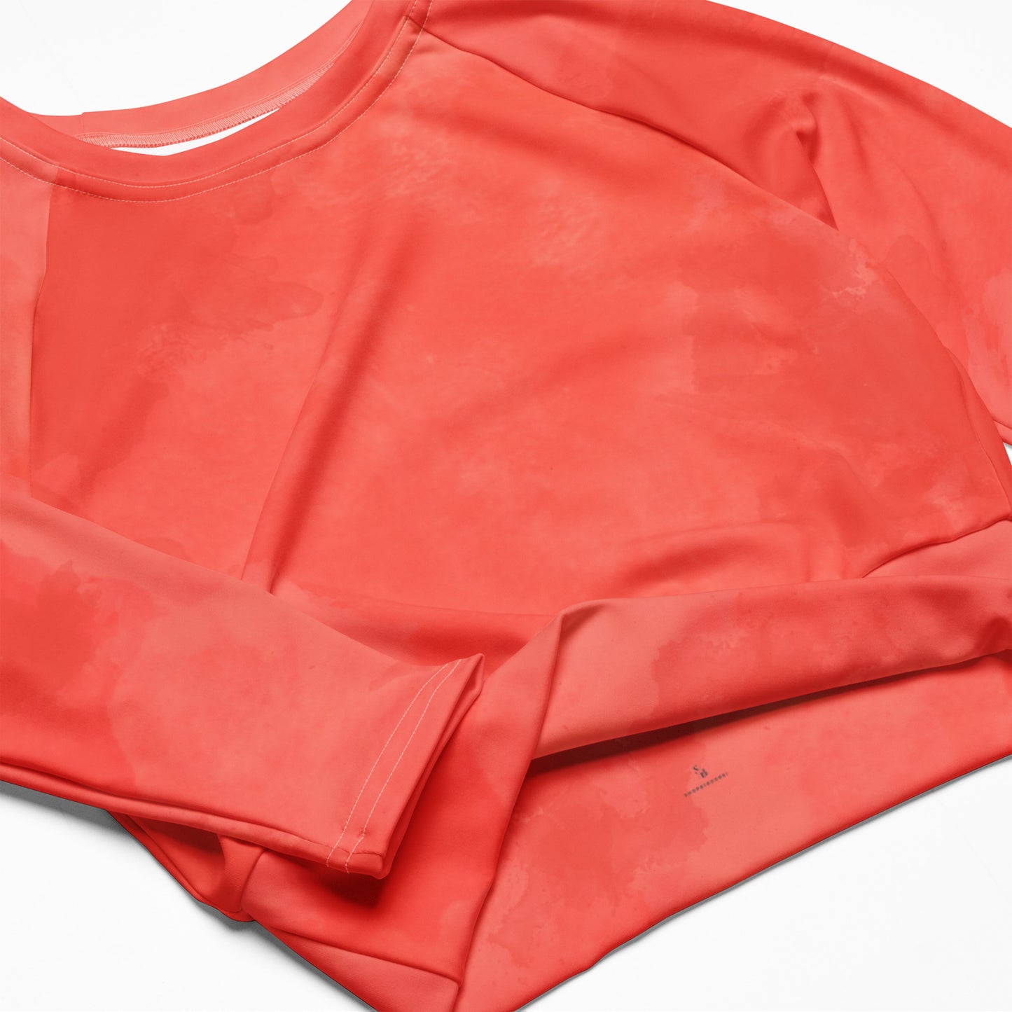 Coral Long Sleeve Crop Top