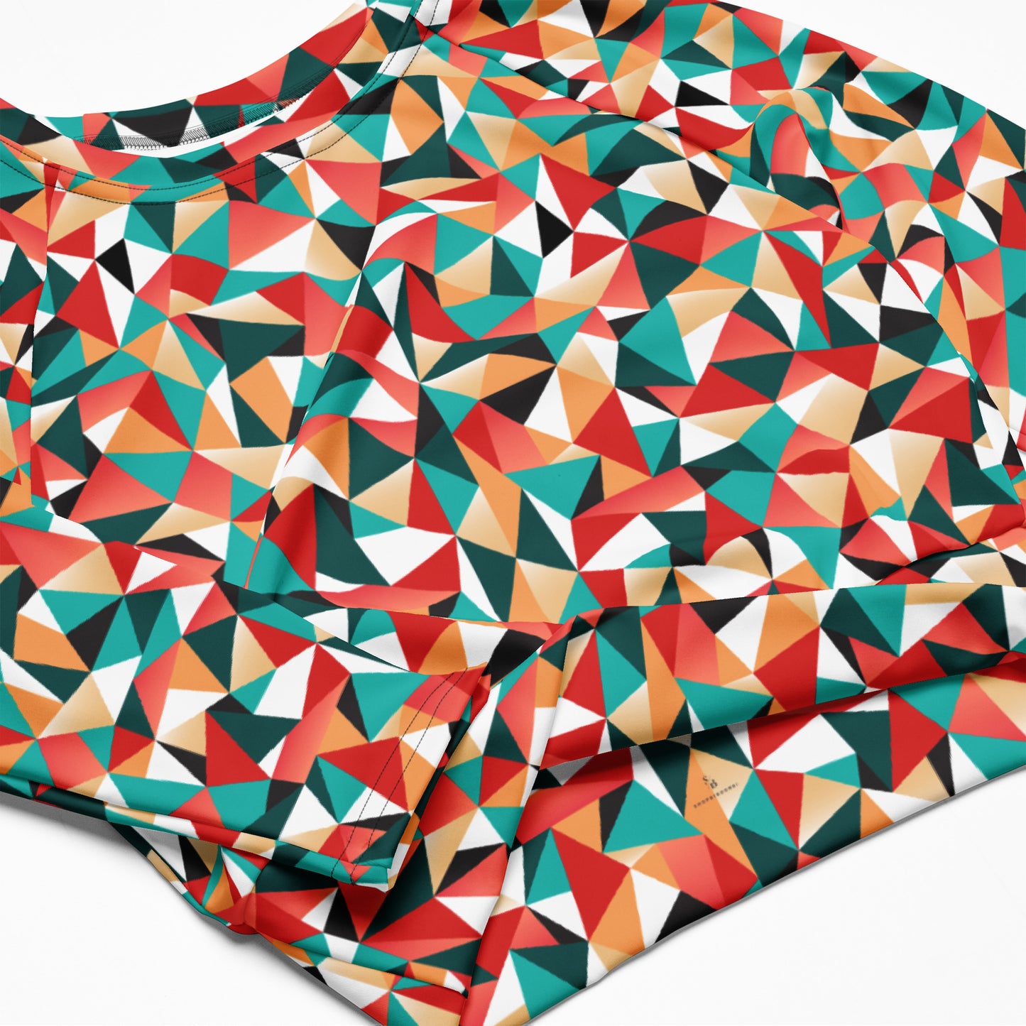 Kaleidoscopic Long-Sleeve Crop Top