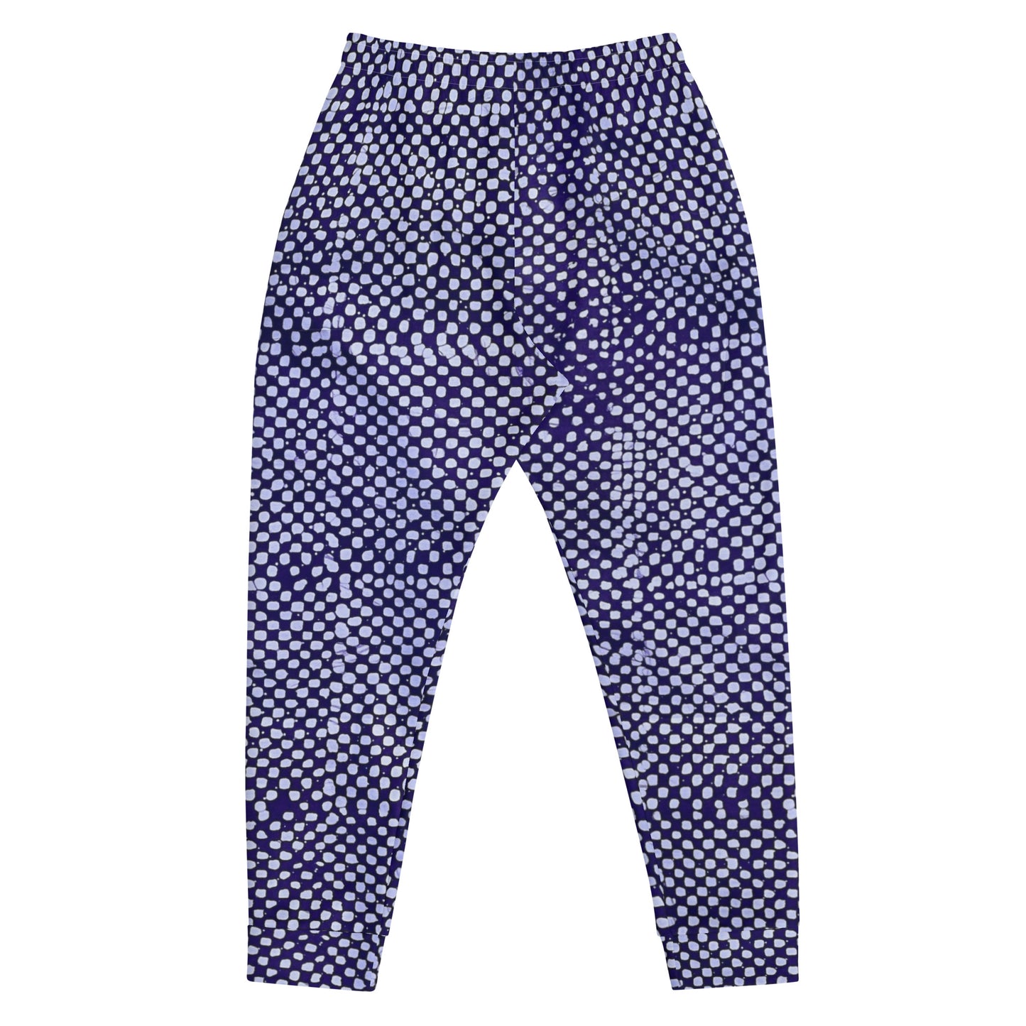 Purple And White Polka Dots Adire Men's Joggers