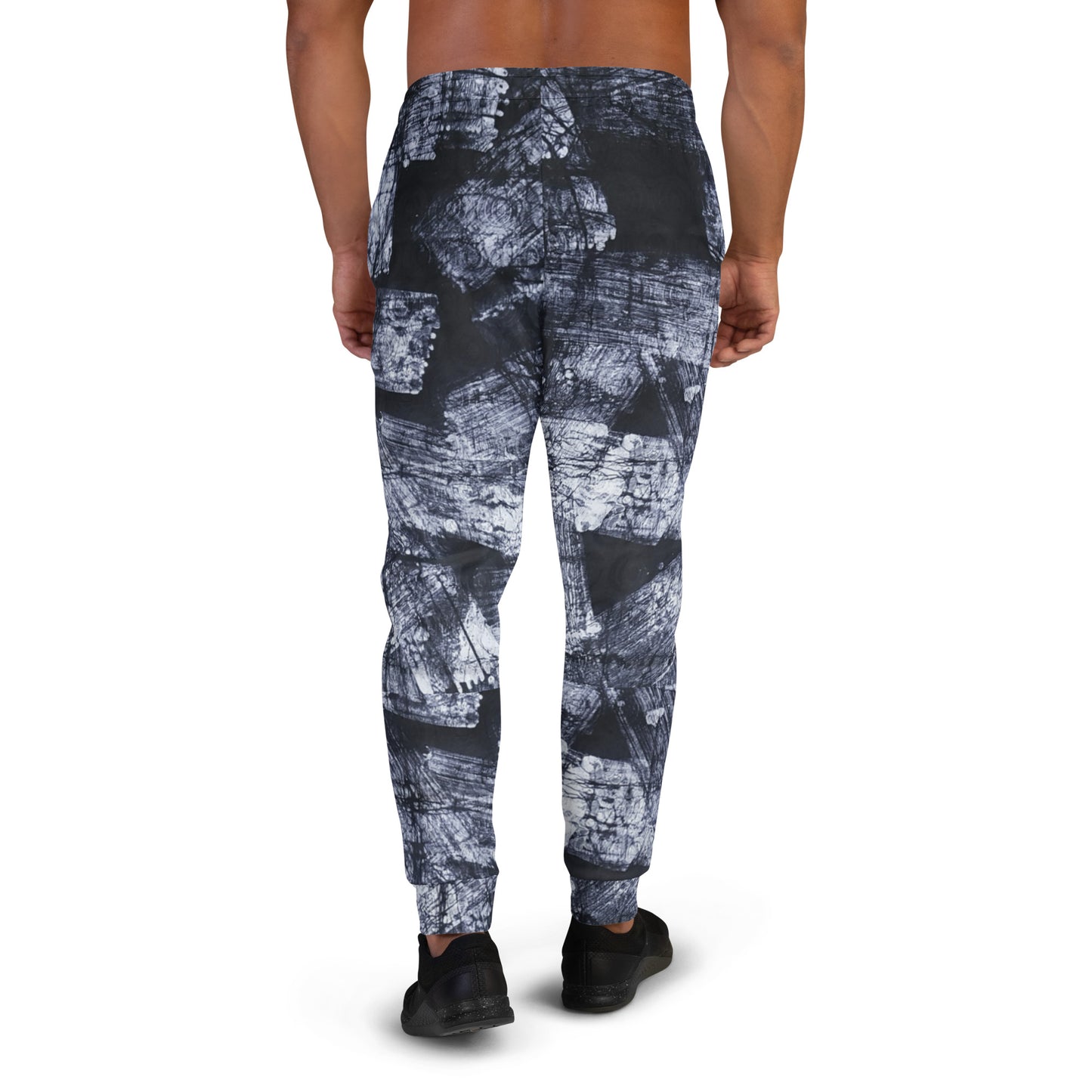 Dark Blue And White Adire Men's Joggers