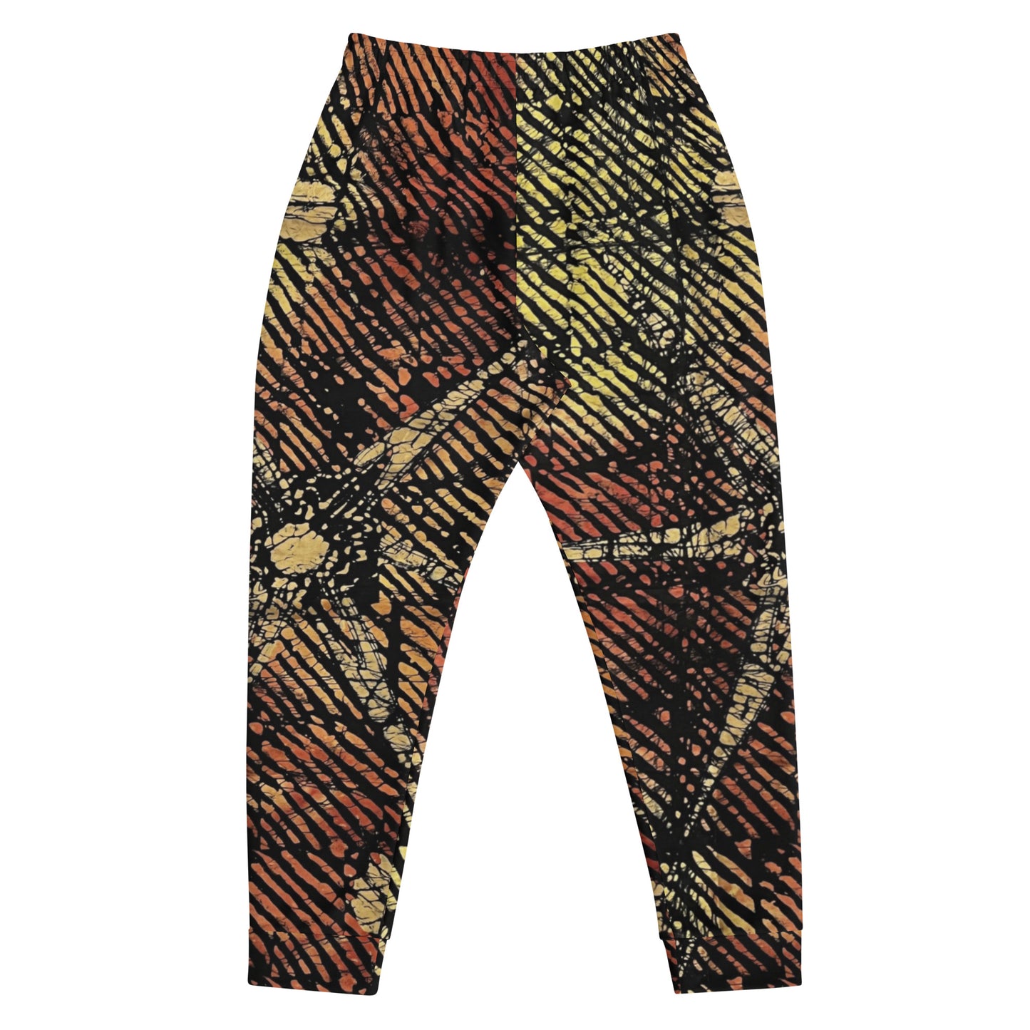 Yellow Orange Stripes Aztec Ankara Men's Joggers