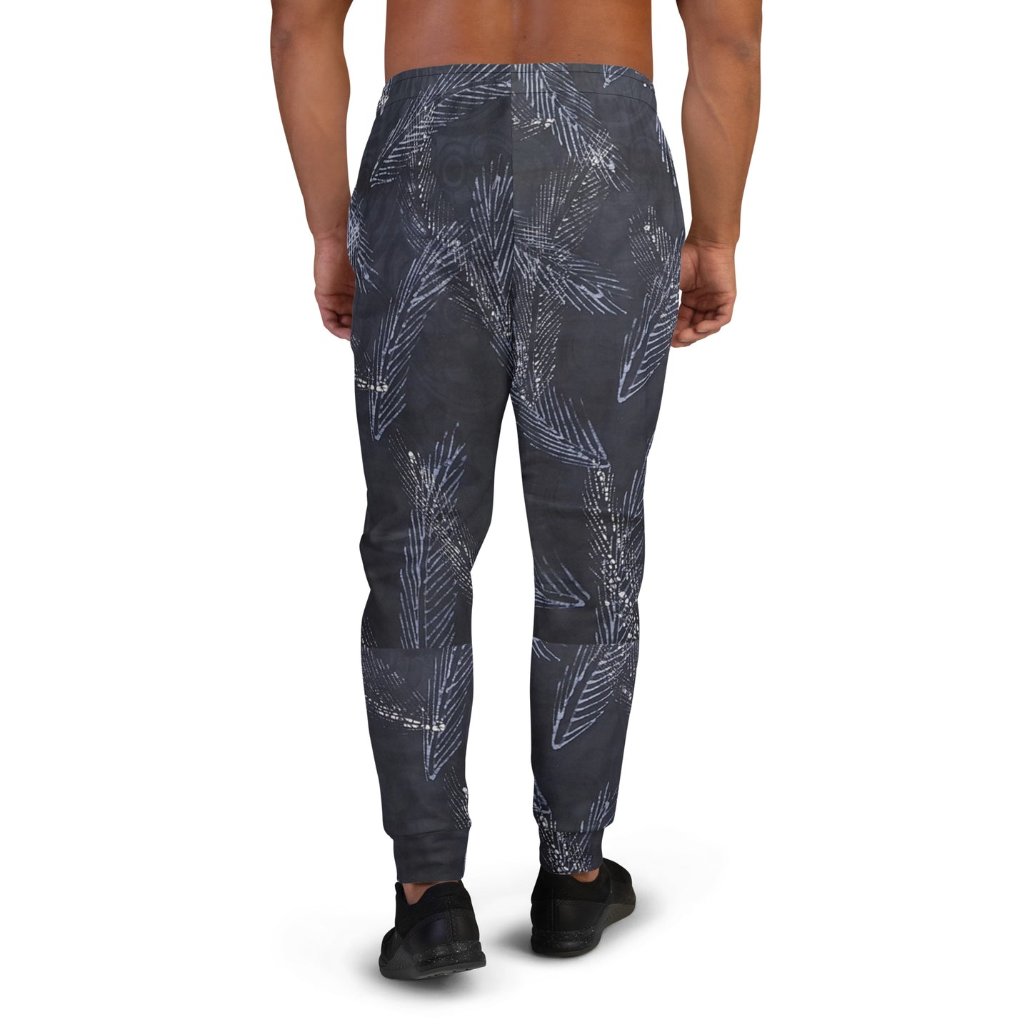 Dark Blue Leaf Adire Men's Joggers