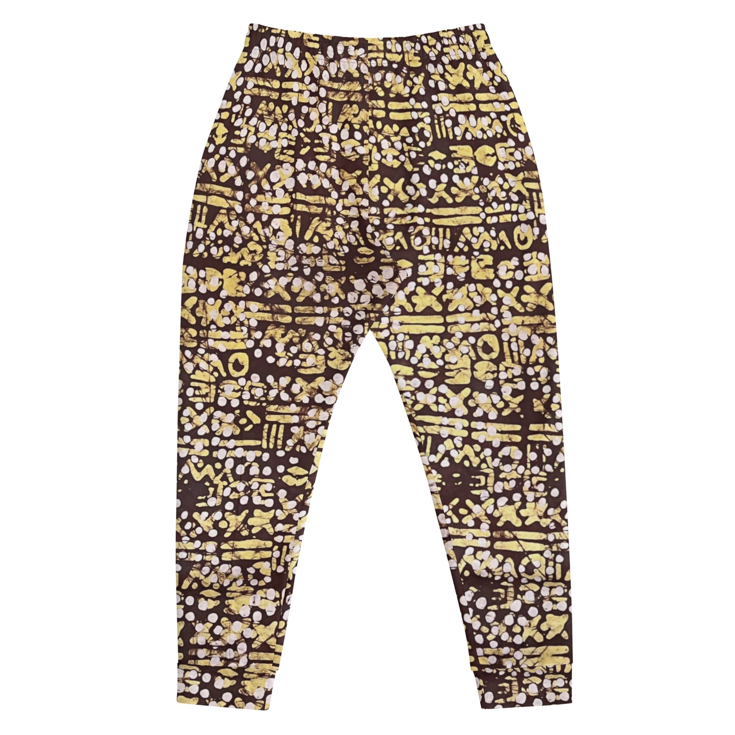 Yellow Brown Noughts And Crosses Adire Men's Joggers