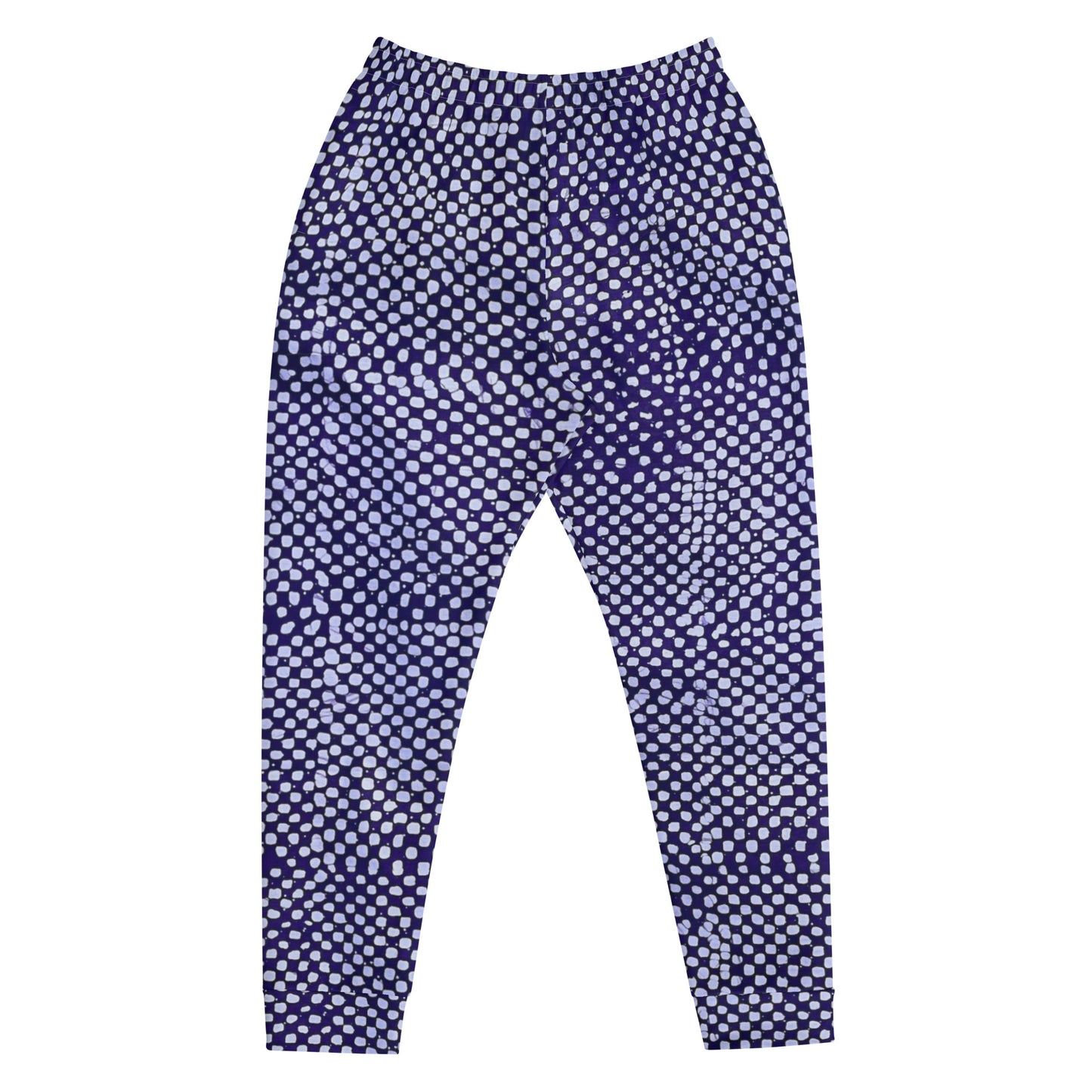 Purple And White Polka Dots Adire Men's Joggers