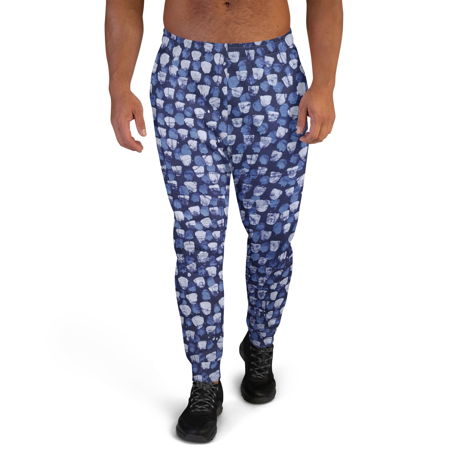 Blue Dotted Adire Men's Joggers