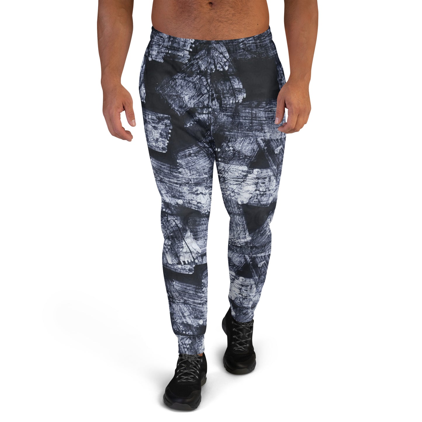 Dark Blue And White Adire Men's Joggers