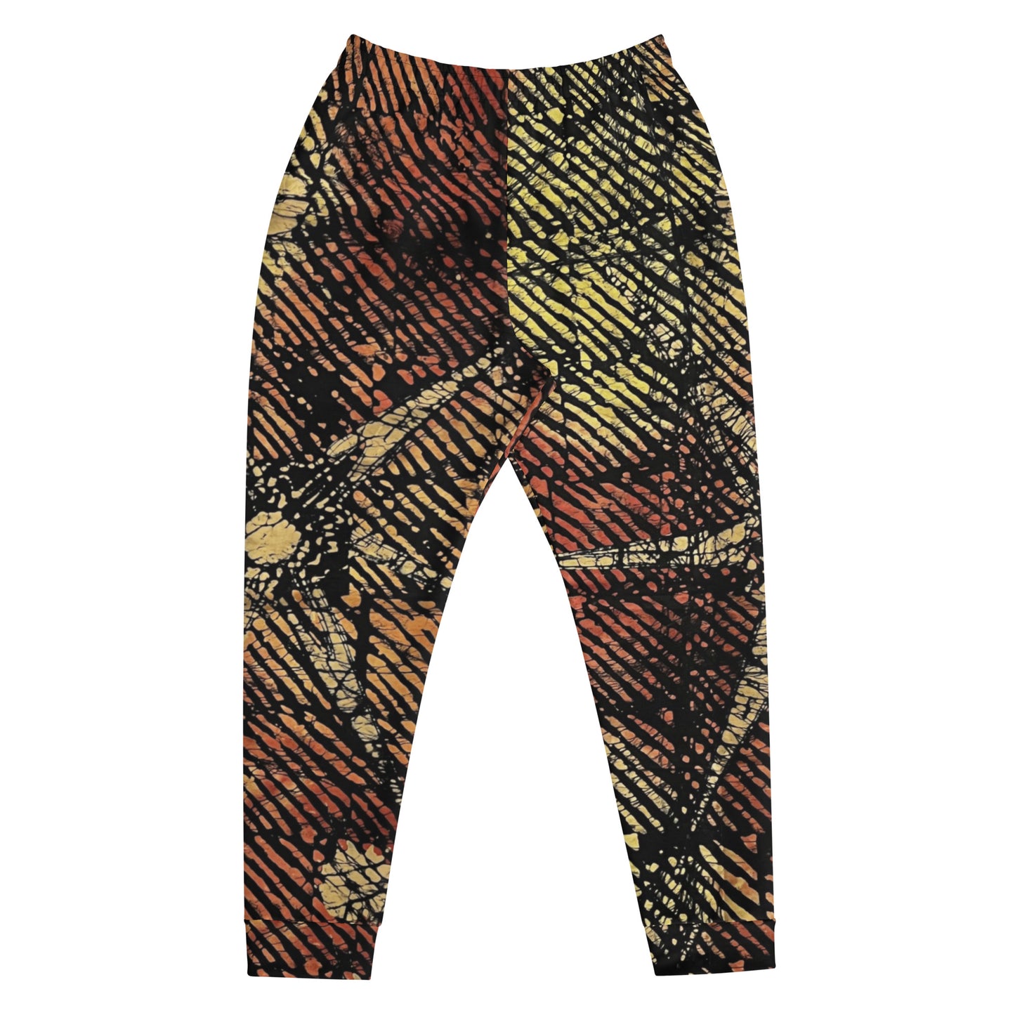 Yellow Orange Stripes Aztec Ankara Men's Joggers