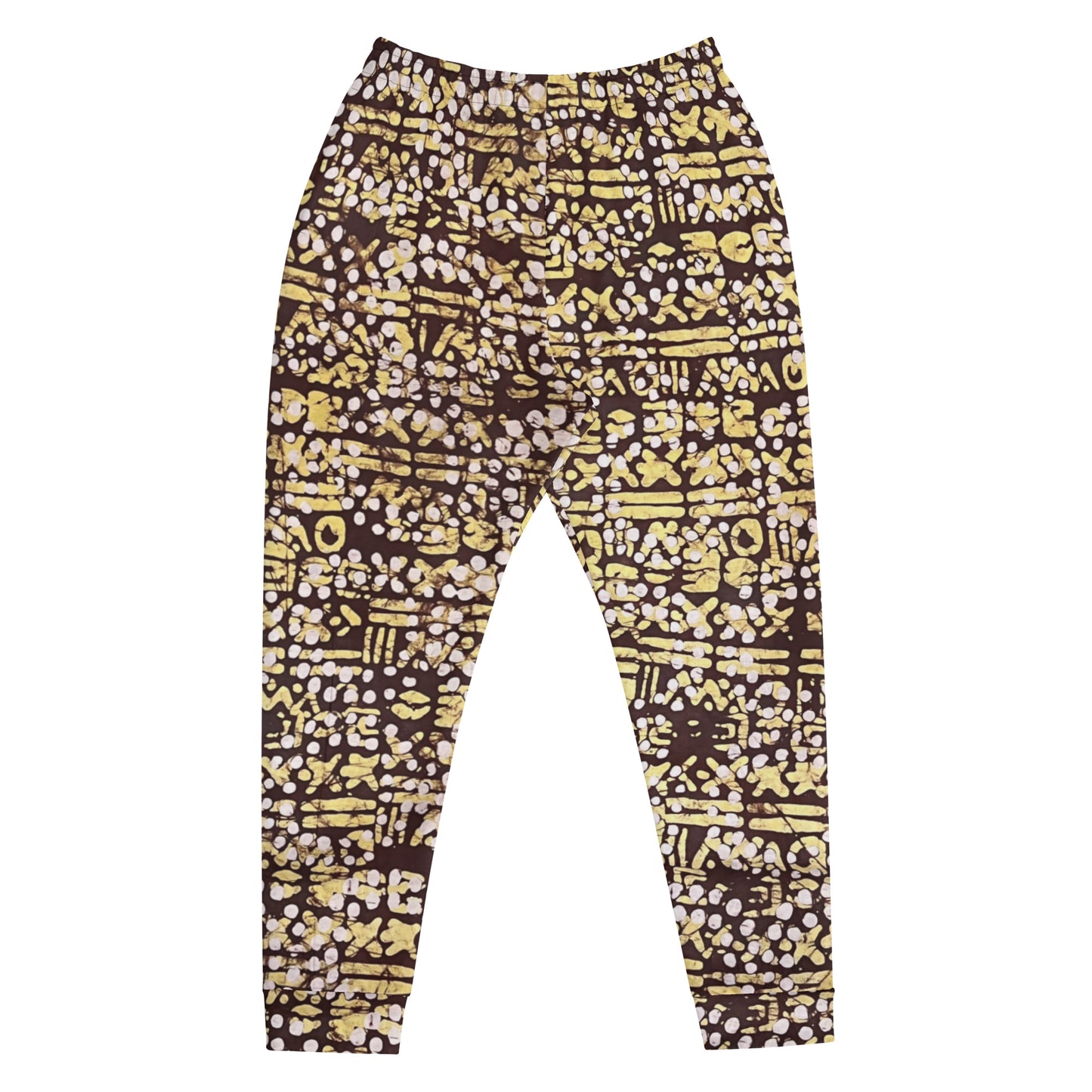 Yellow Brown Noughts And Crosses Adire Men's Joggers