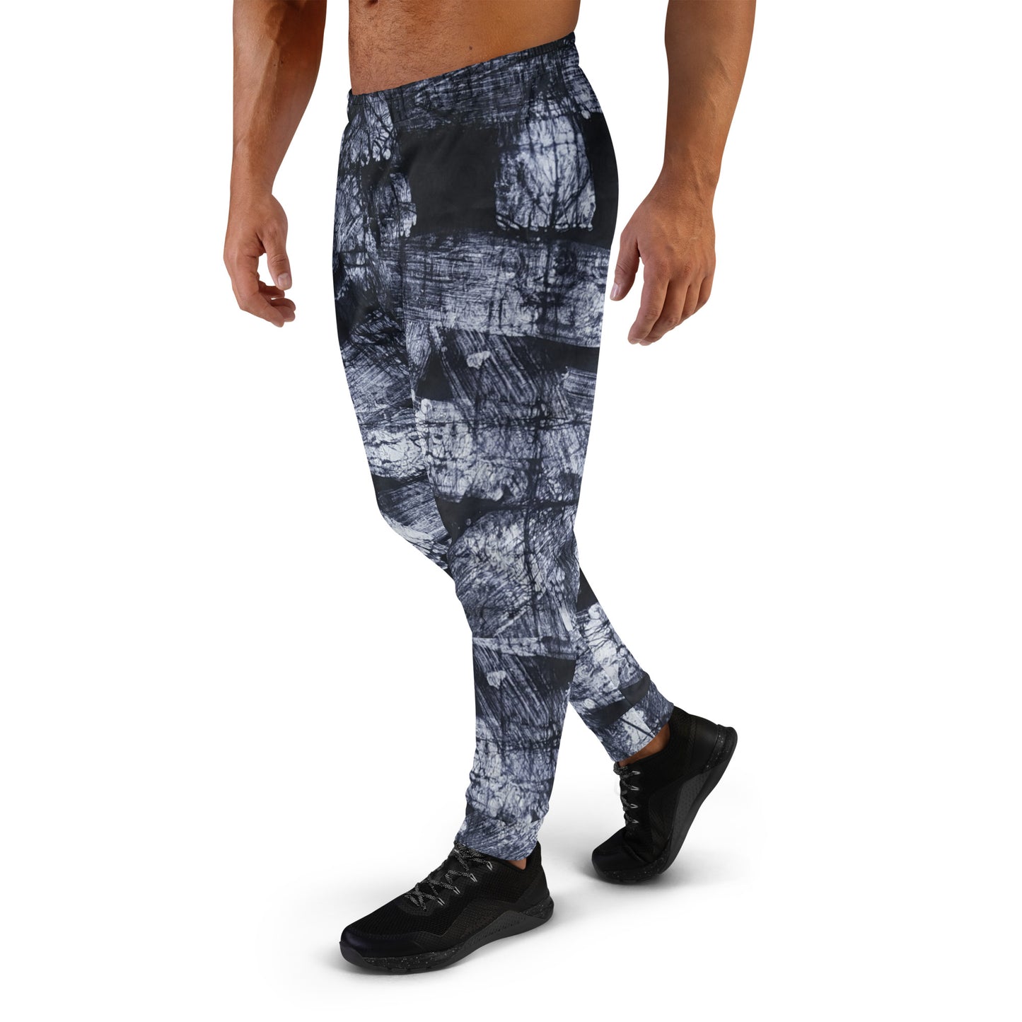 Dark Blue And White Adire Men's Joggers