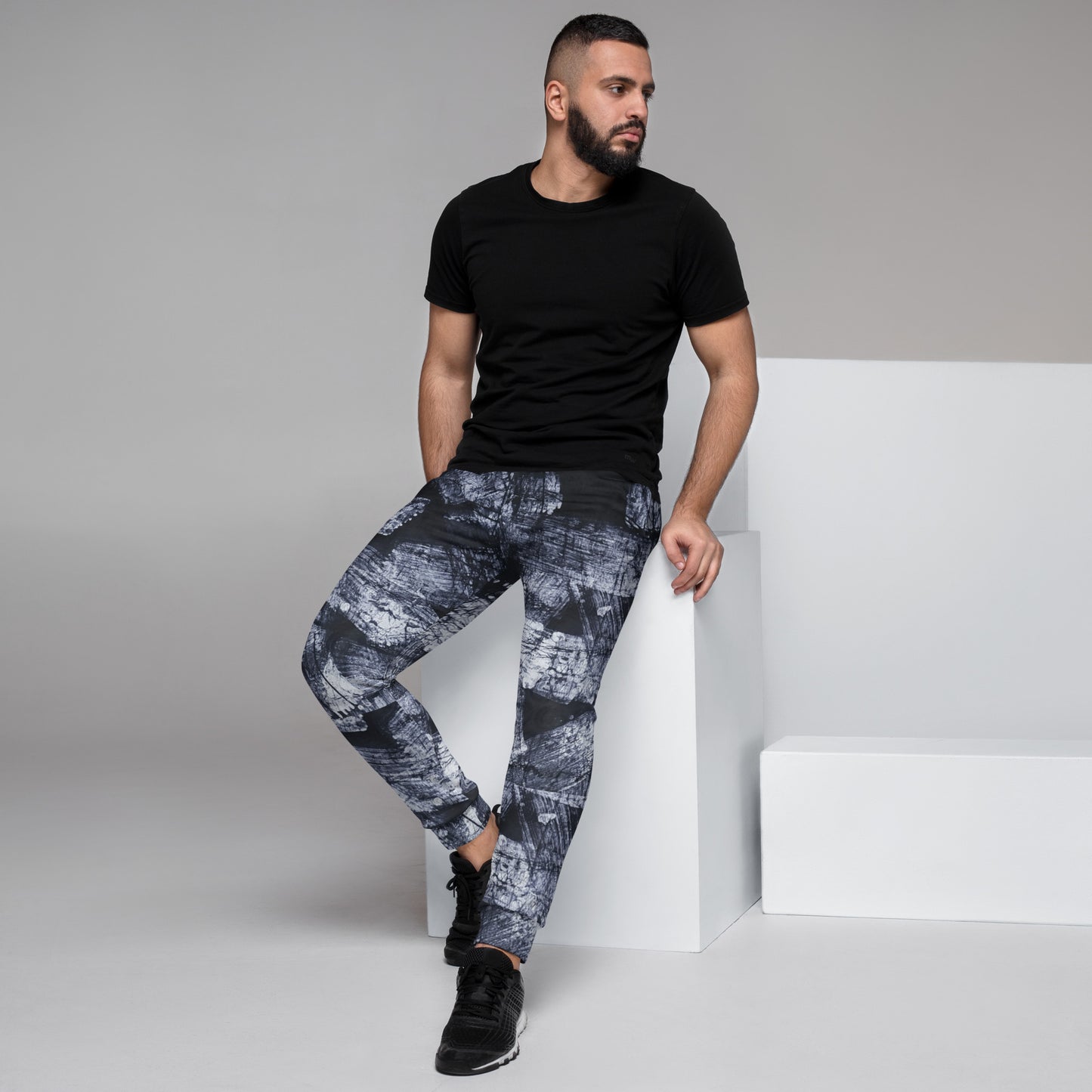 Dark Blue And White Adire Men's Joggers