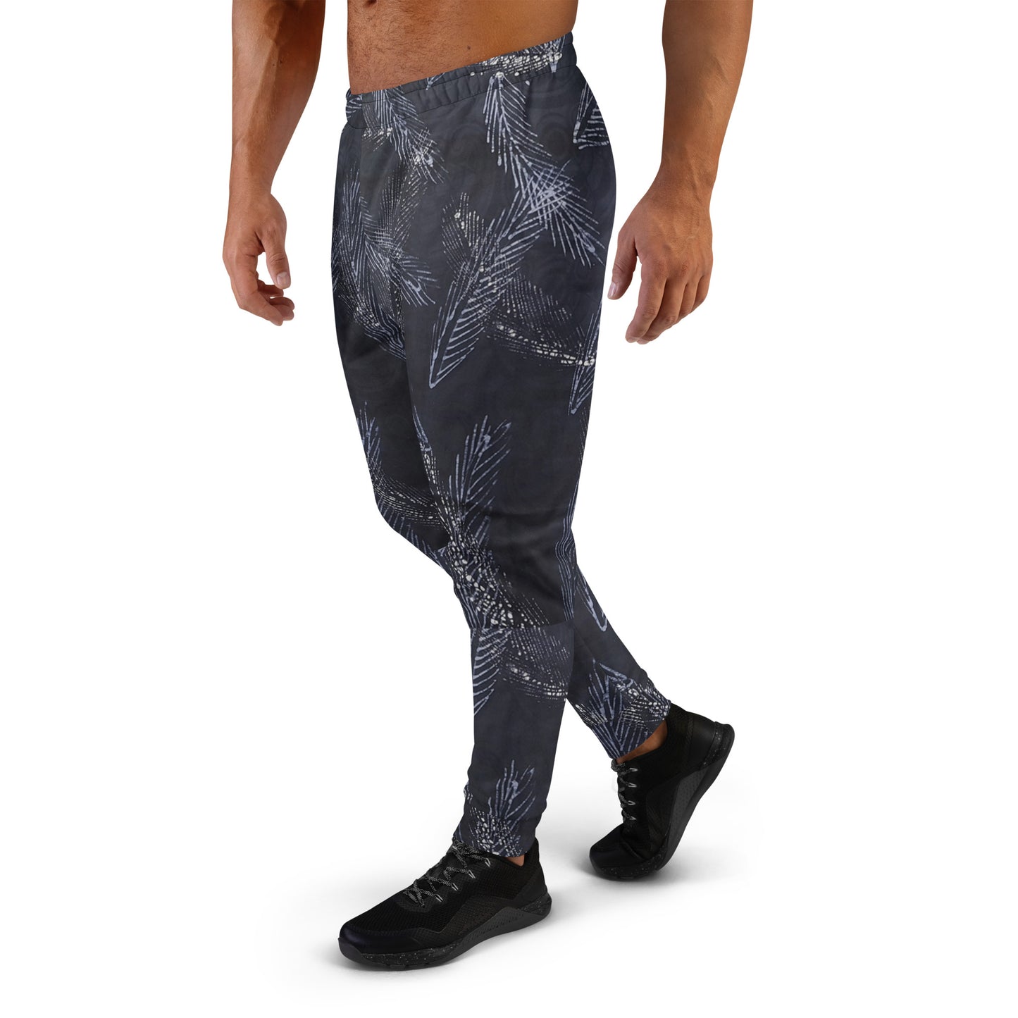 Dark Blue Leaf Adire Men's Joggers