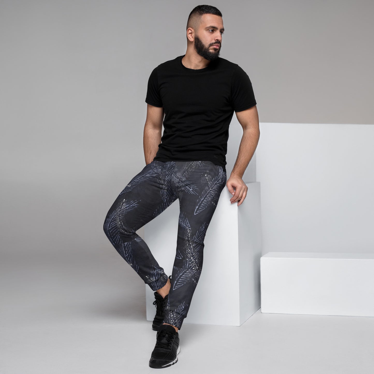 Dark Blue Leaf Adire Men's Joggers