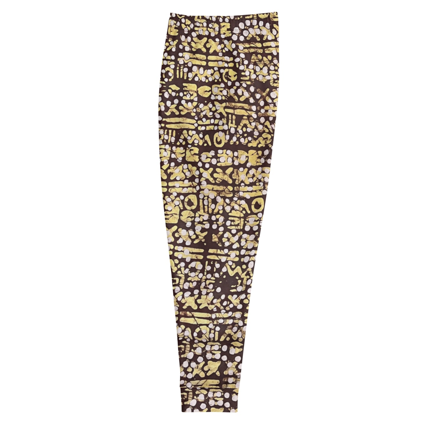 Yellow Brown Noughts And Crosses Adire Men's Joggers