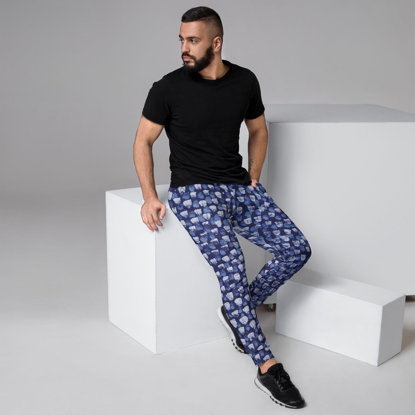 Blue Dotted Adire Men's Joggers